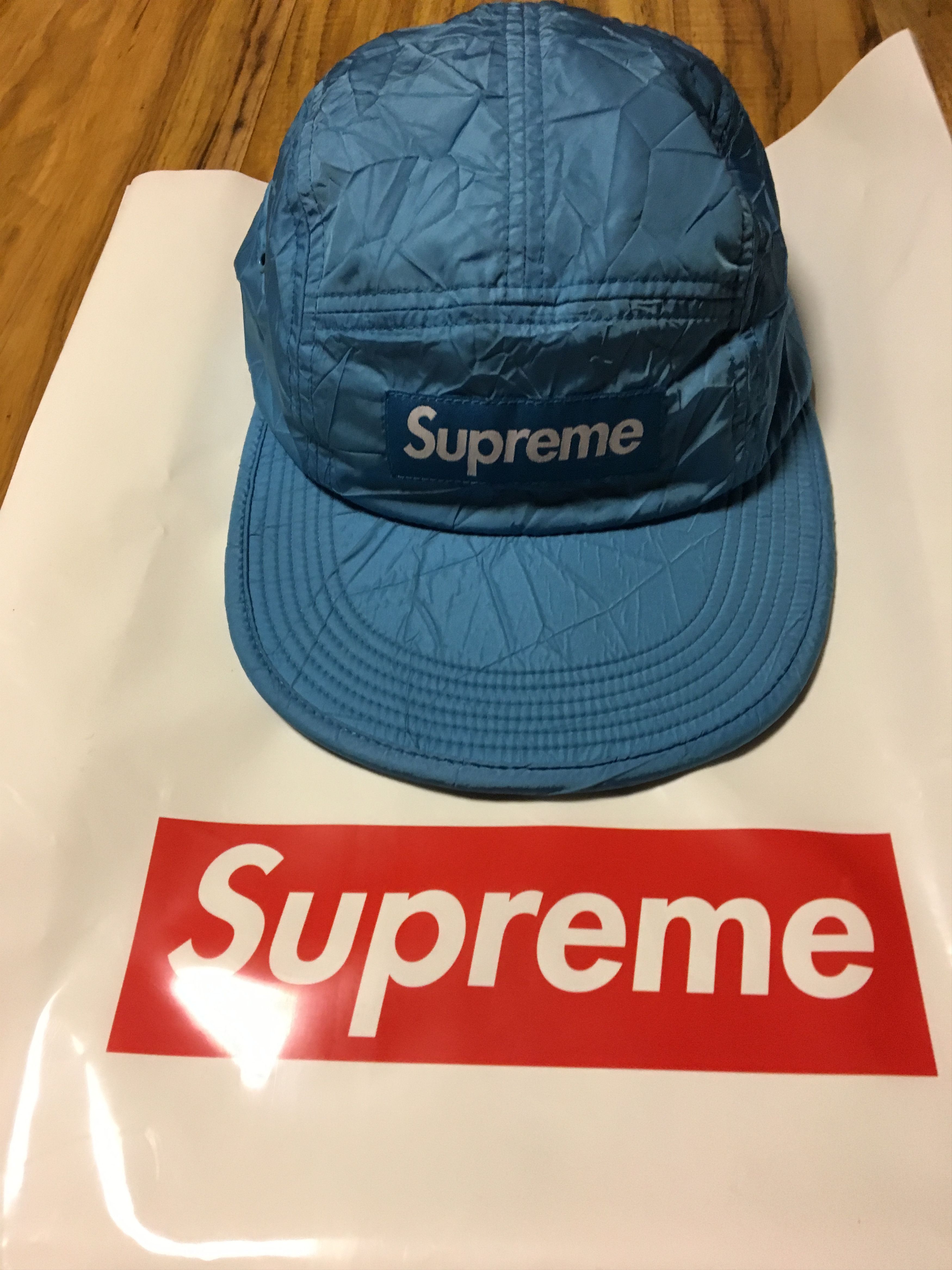 Supreme wrinkled nylon soft bill camp cap