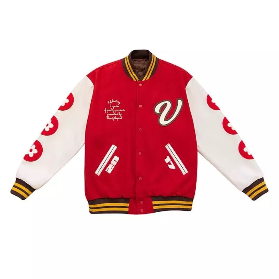 Vandy The Pink 4Th Anniversary Varsity Jacket Size M Red White Outerwear  Men'S