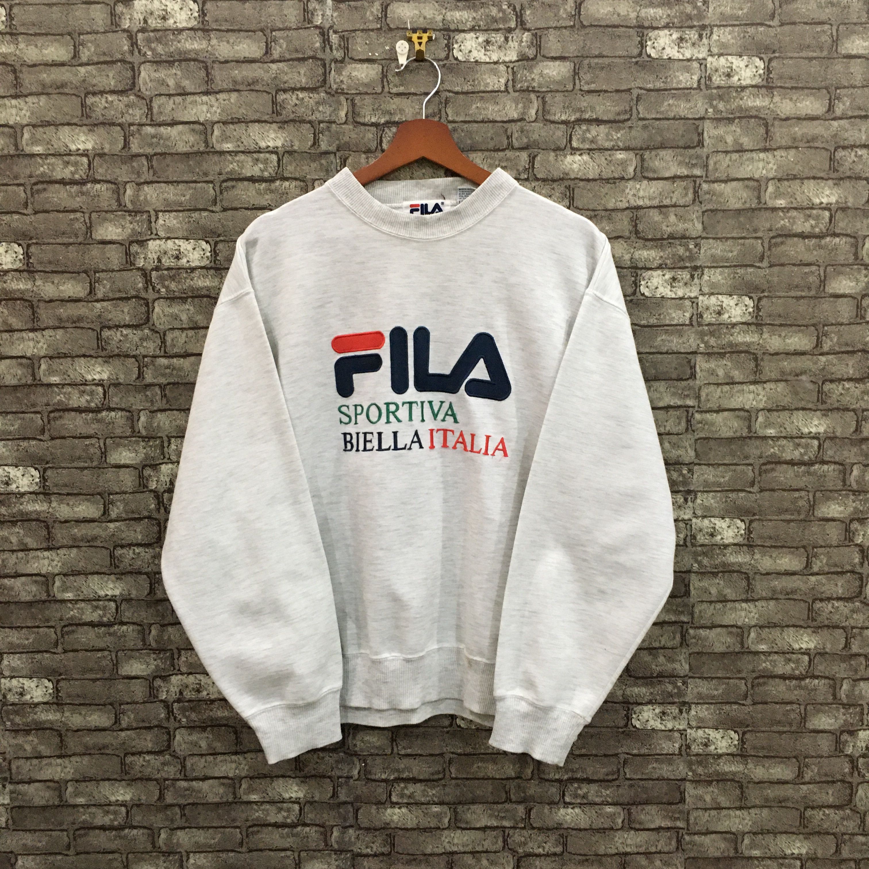 Vintage Fila Italia Gray Sweatshirt Xlarge 90's Fila Biella Italia