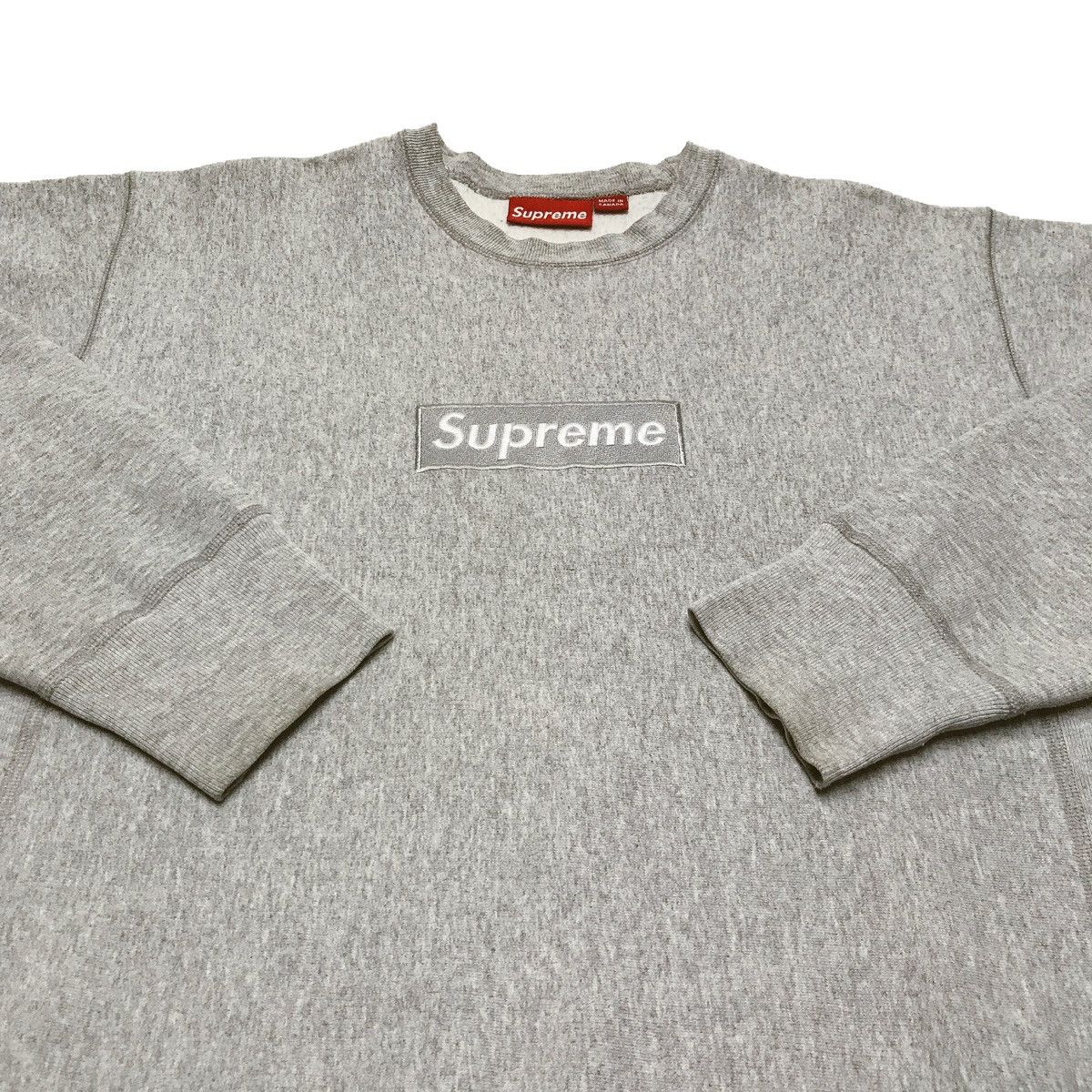 Supreme Supreme 2003 Silver on Grey Crewneck Box Logo Size L | Grailed