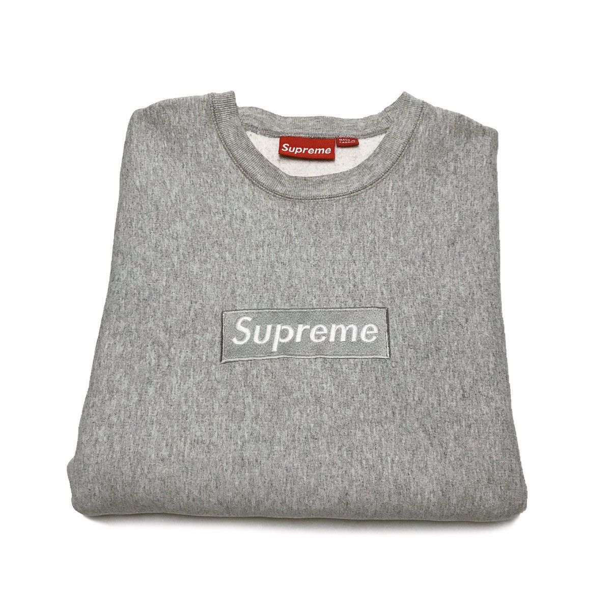 Supreme Supreme 2003 Silver on Grey Crewneck Box Logo Size L | Grailed