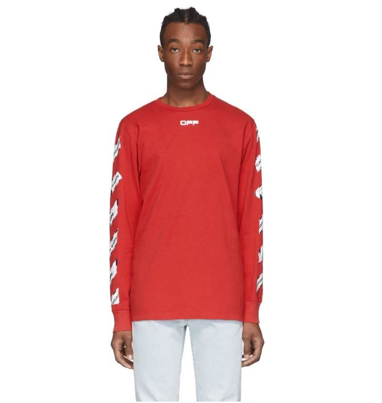 Off-White Red Baggage Tape Long Sleeve T-Shirt Size US XXL / EU 58 / 5 - 2 Preview