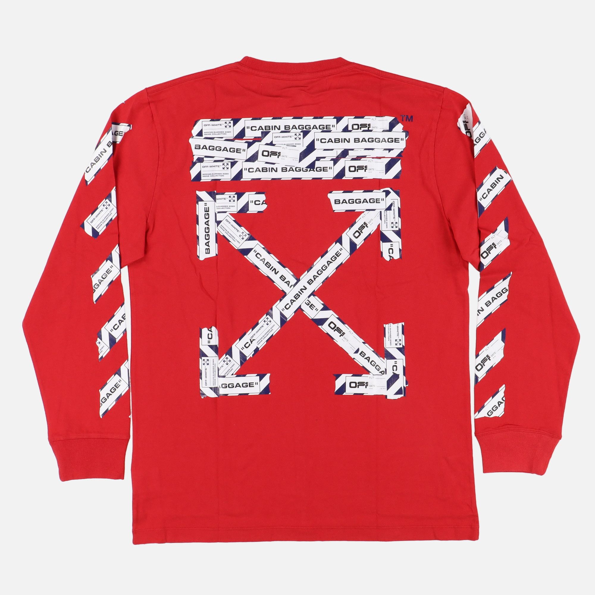 Off-White Red Baggage Tape Long Sleeve T-Shirt Size US XXL / EU 58 / 5 - 1 Preview