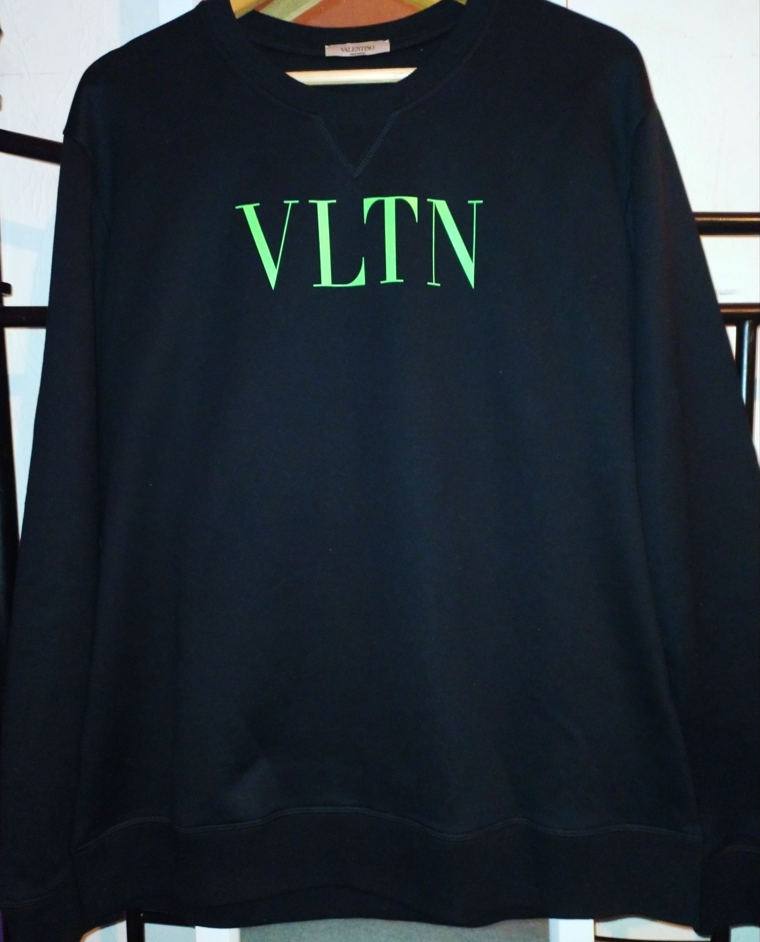 Valentino VALENTINO Logo VLTN Crewneck Sweater in XL Green on Black Grailed