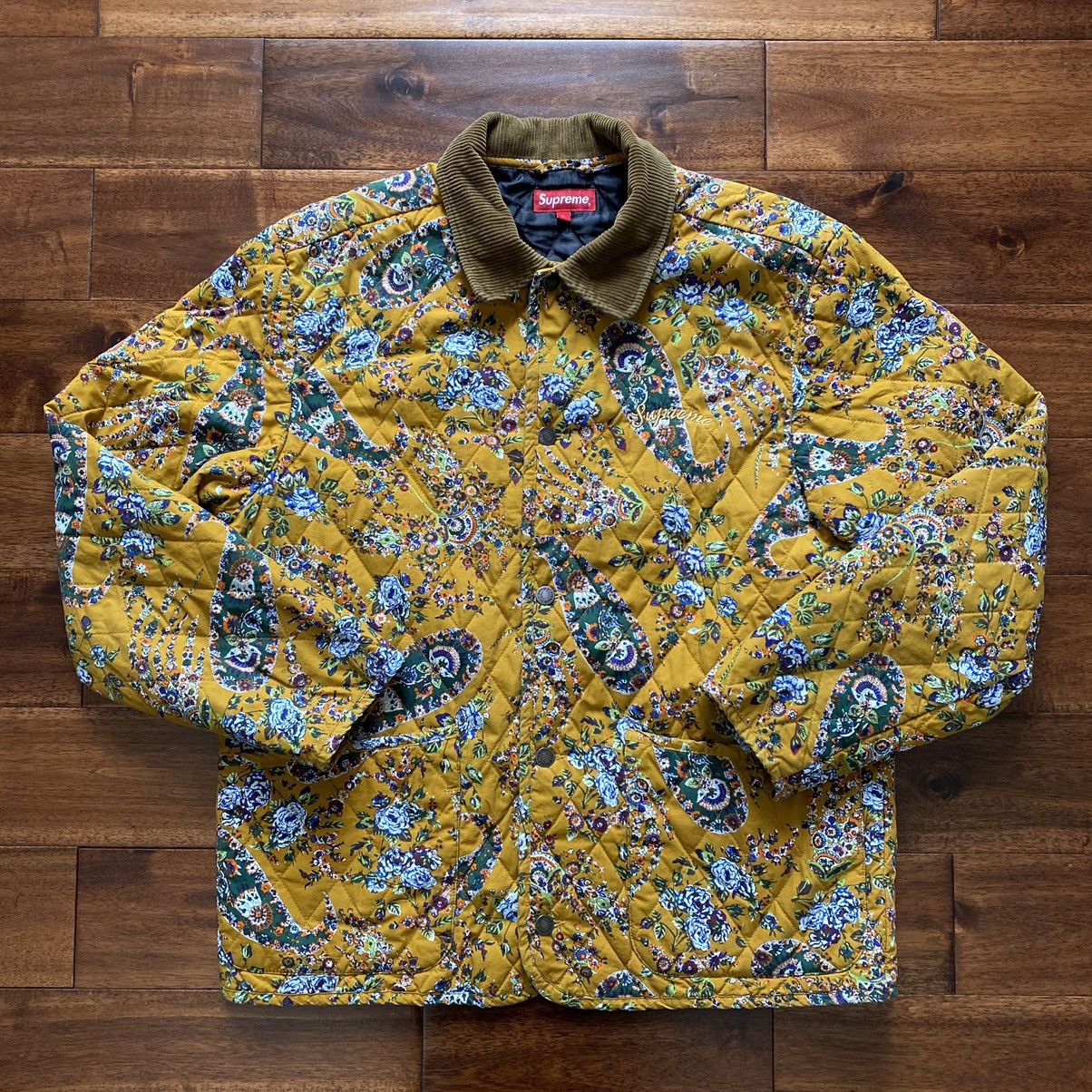 L supreme Quilted Paisley Jacket yellow