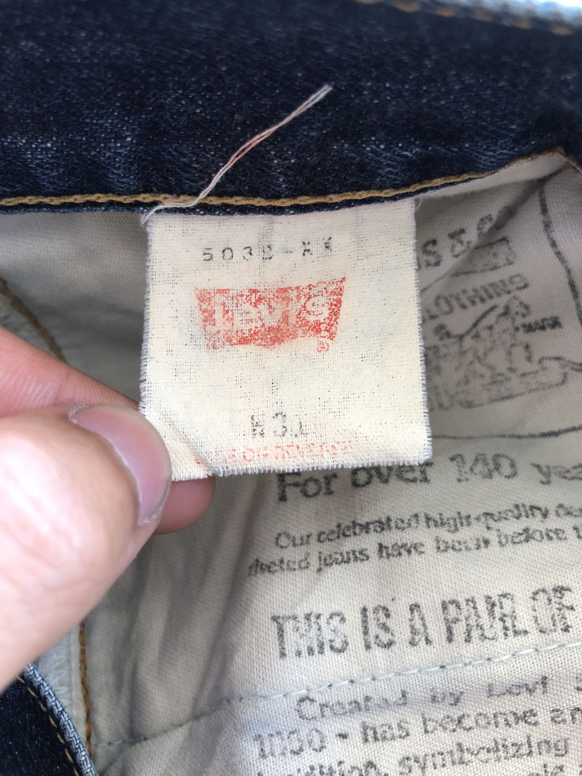 Levi's Vintage Clothing Vintage 1950 LVC 503B Repro Leather Patch Selvedge Denim Size US 30 / EU 46 - 9 Thumbnail