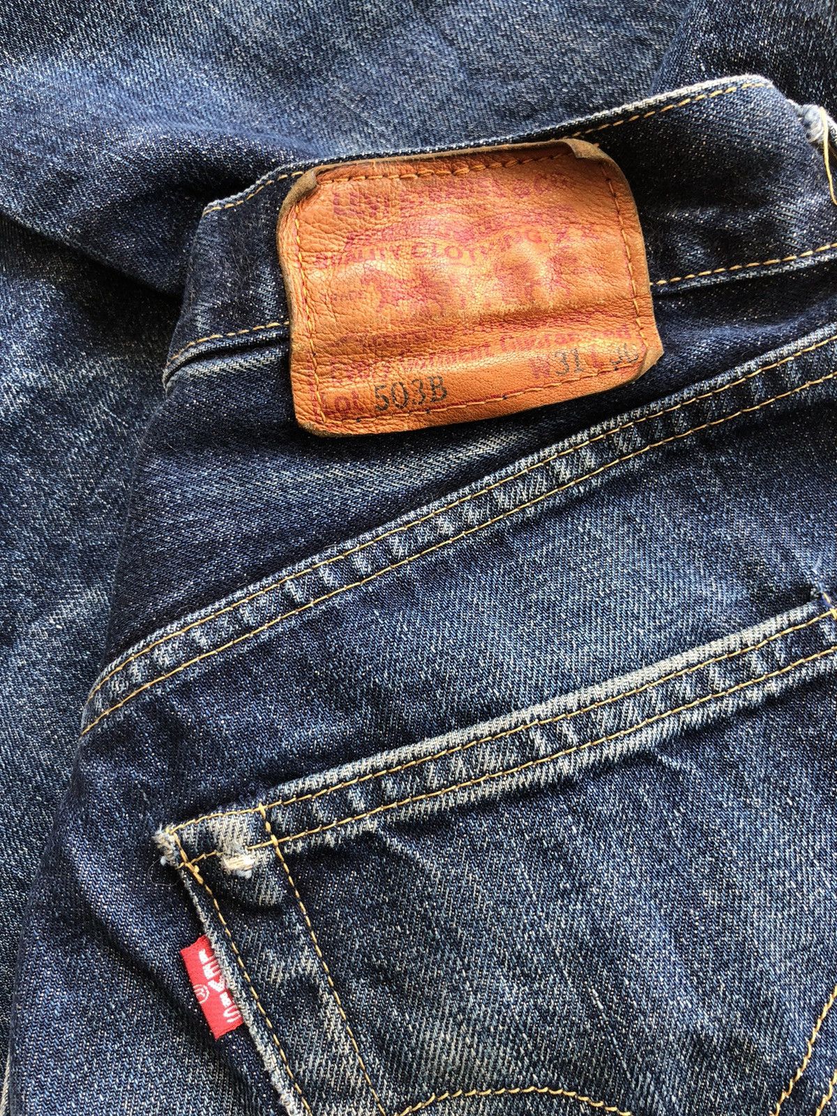 Levi's Vintage Clothing Vintage 1950 LVC 503B Repro Leather Patch Selvedge Denim Size US 30 / EU 46 - 7 Thumbnail