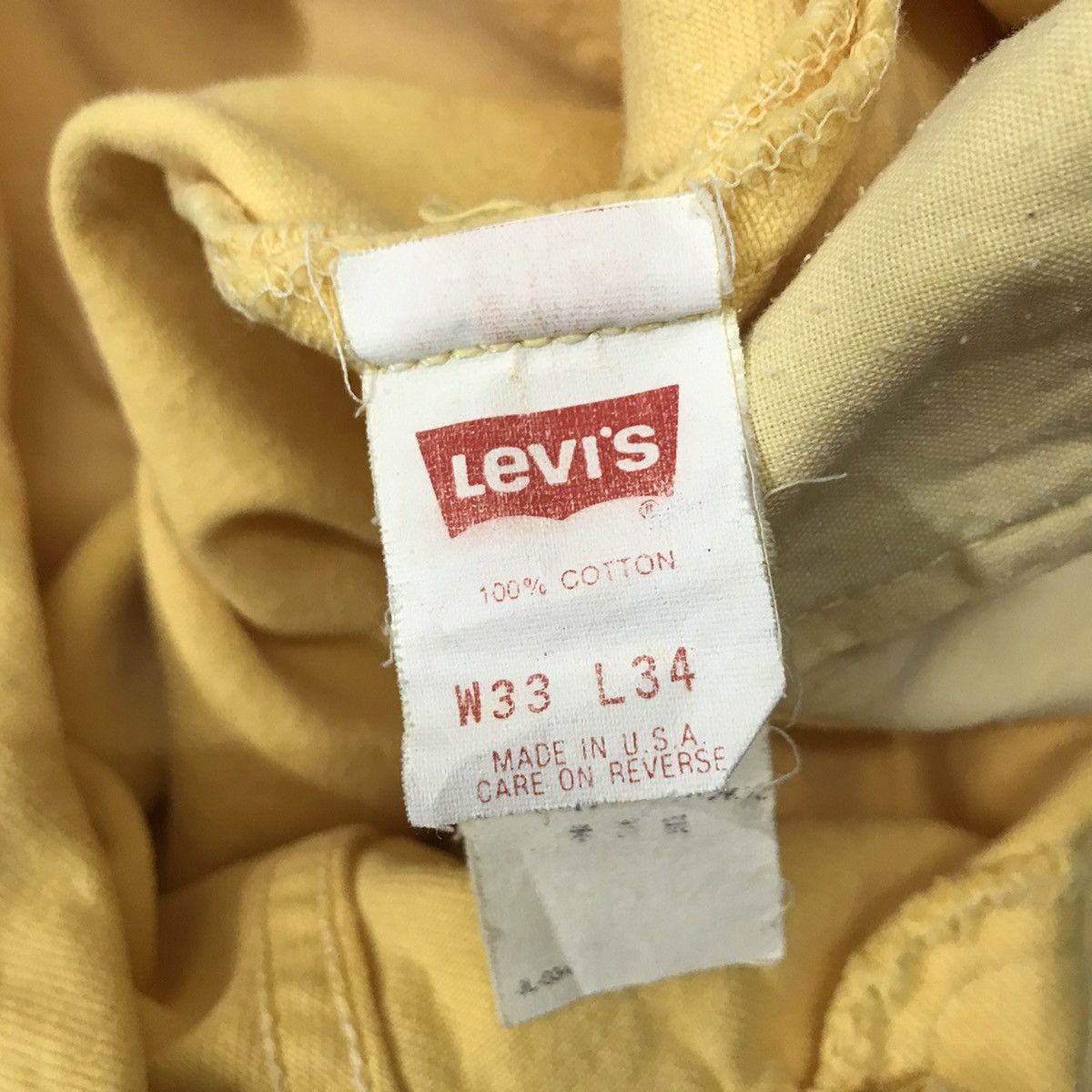 Levi's Vintage 90s Levis 501 Yellow Dye Jeand Size US 33 - 21 Thumbnail