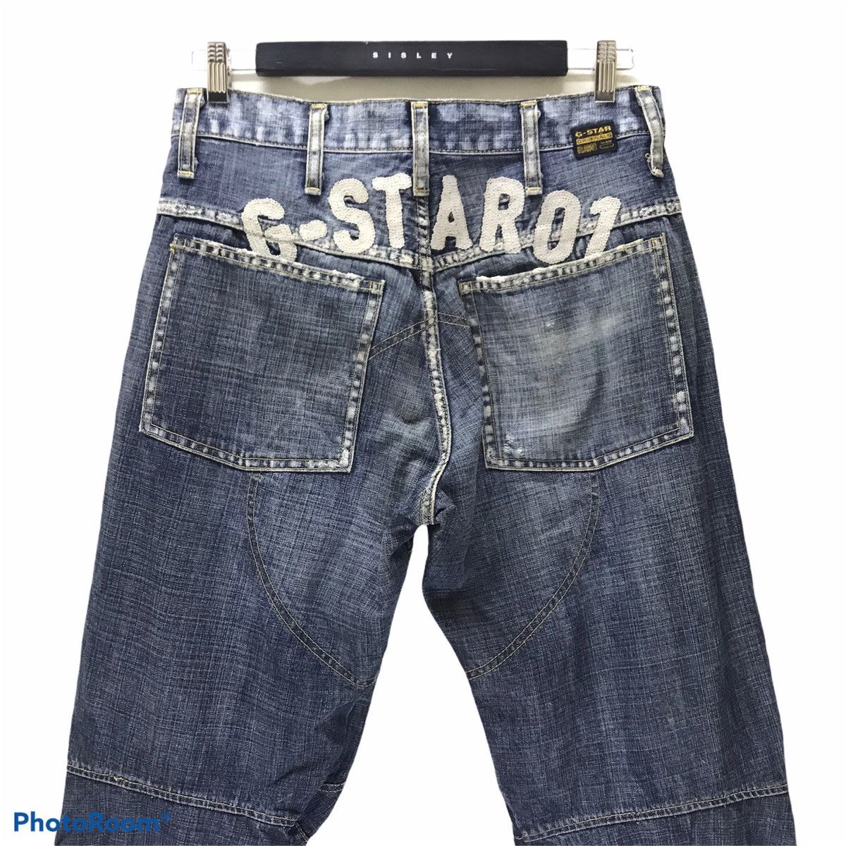 G-Star Vintage G Star Raw Biker Denim Spellout Embroidery Size US 32 / EU 48 - 1 Thumbnail