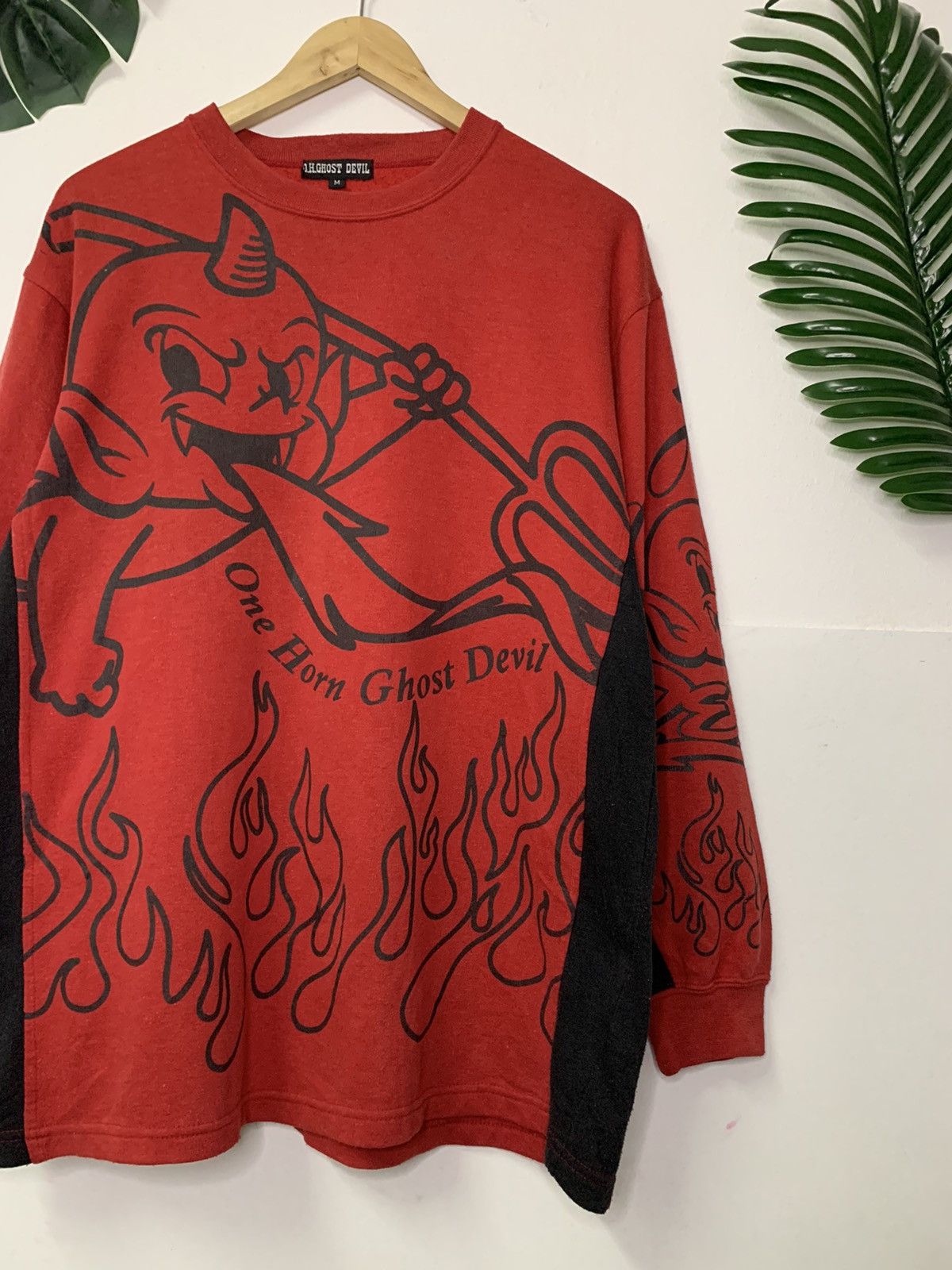 Japanese Brand × Vintage Vintage Sweatshirt One Horn Ghost Devil Size US L / EU 52-54 / 3 - 3 Thumbnail