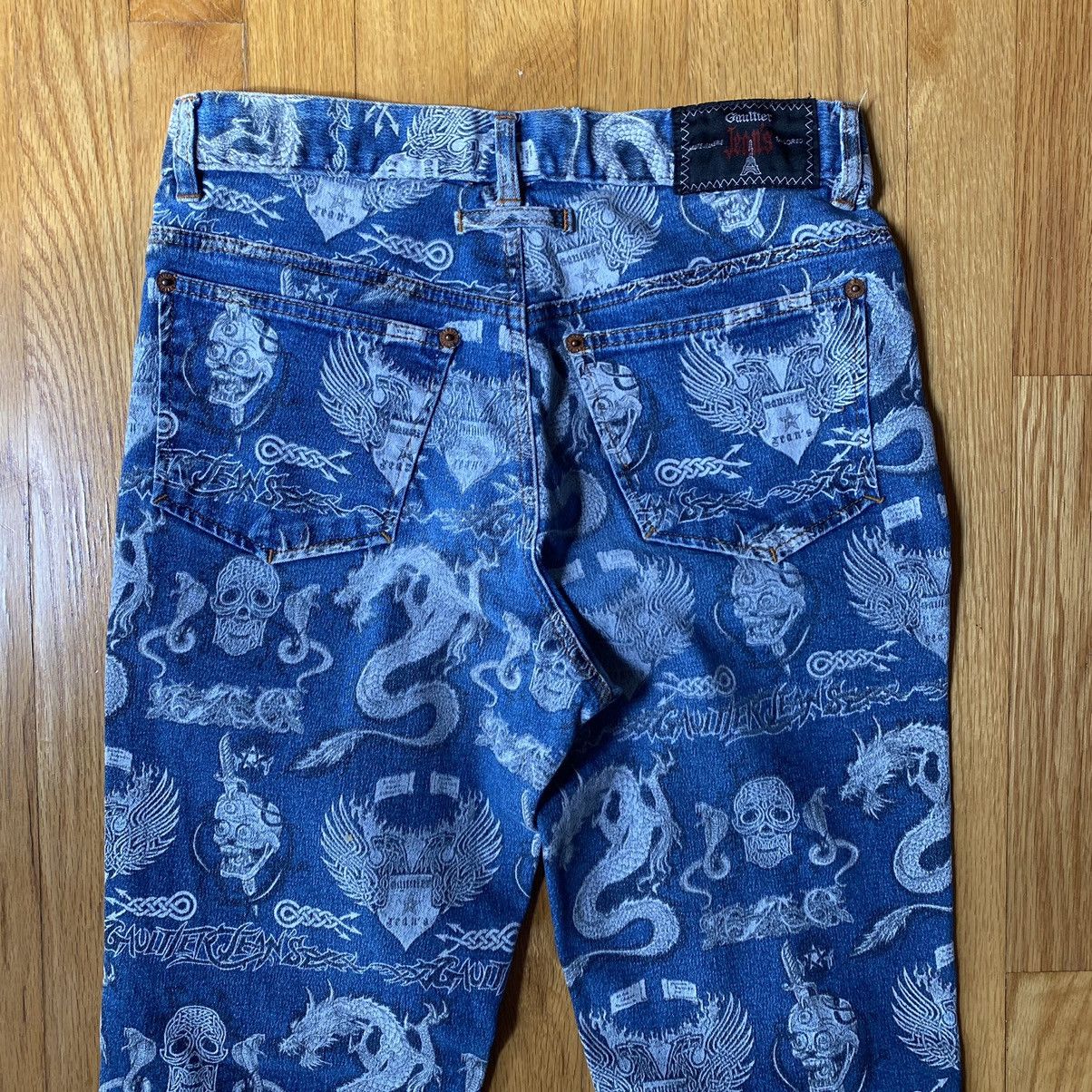 Jean Paul Gaultier 90s archival jean paul gaultier tribal tattoo jeans Size US 28 / EU 44 - 8 Thumbnail