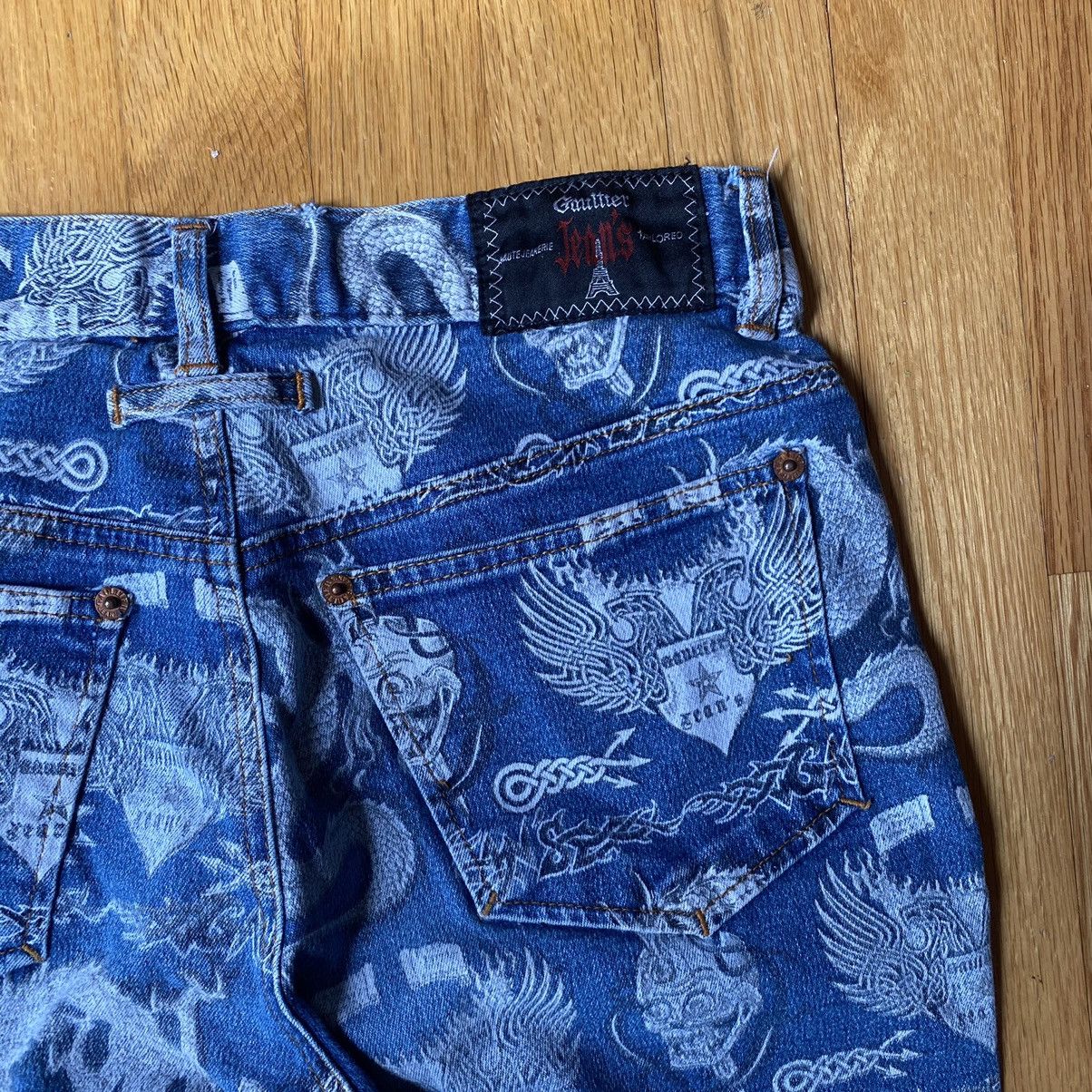 Jean Paul Gaultier 90s archival jean paul gaultier tribal tattoo jeans Size US 28 / EU 44 - 7 Thumbnail