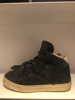 Louis Vuitton Men's 6.5 USA Black Damier Patent High-Top Magnificent Sneaker 862373