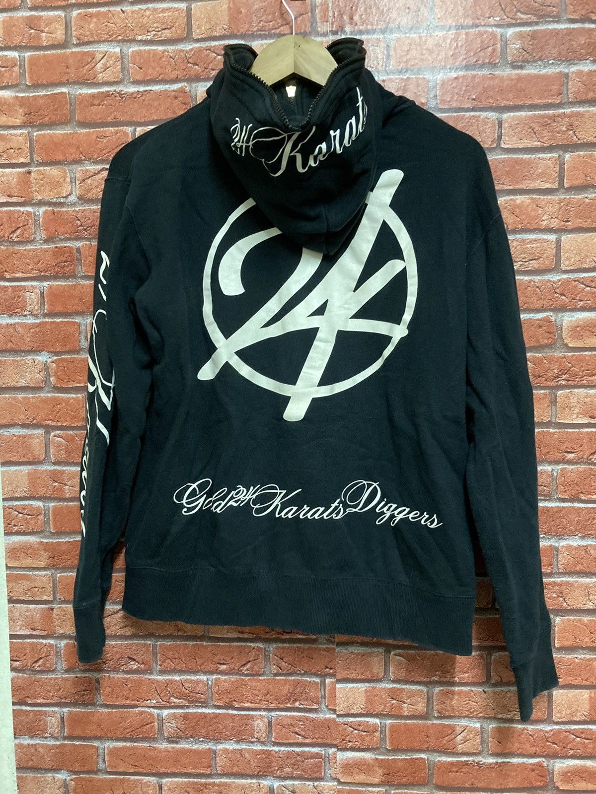 Japanese Brand Gold 24 KARATS Digger Hoodie Full Zipper Japan