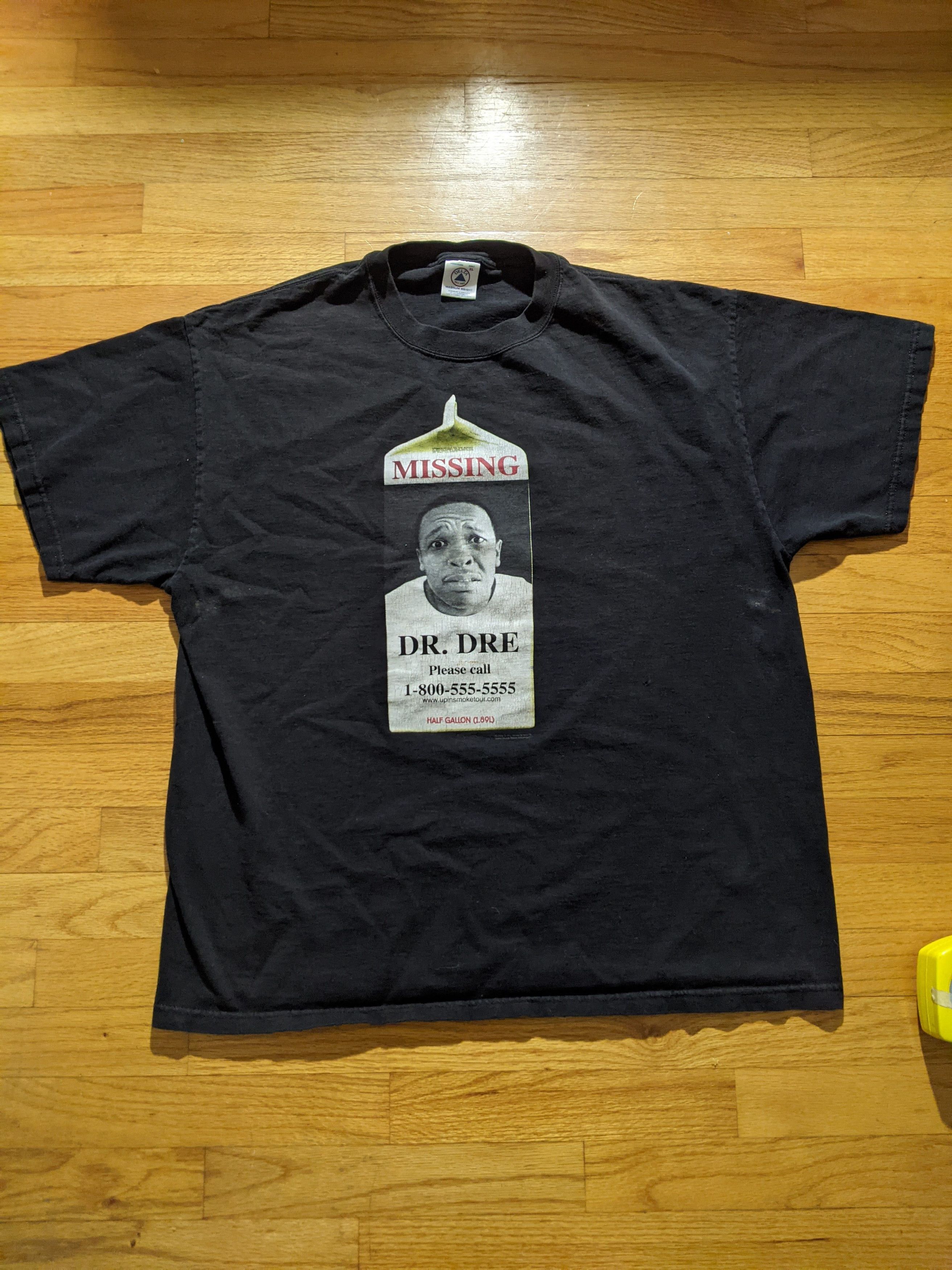 90’s 00’s ビンテージ　Dr.dre missing ミルクTシャツ Dr. Dre × Vintage 2000 Dr. Dre Missing Milk Box T-Shirt Eminem