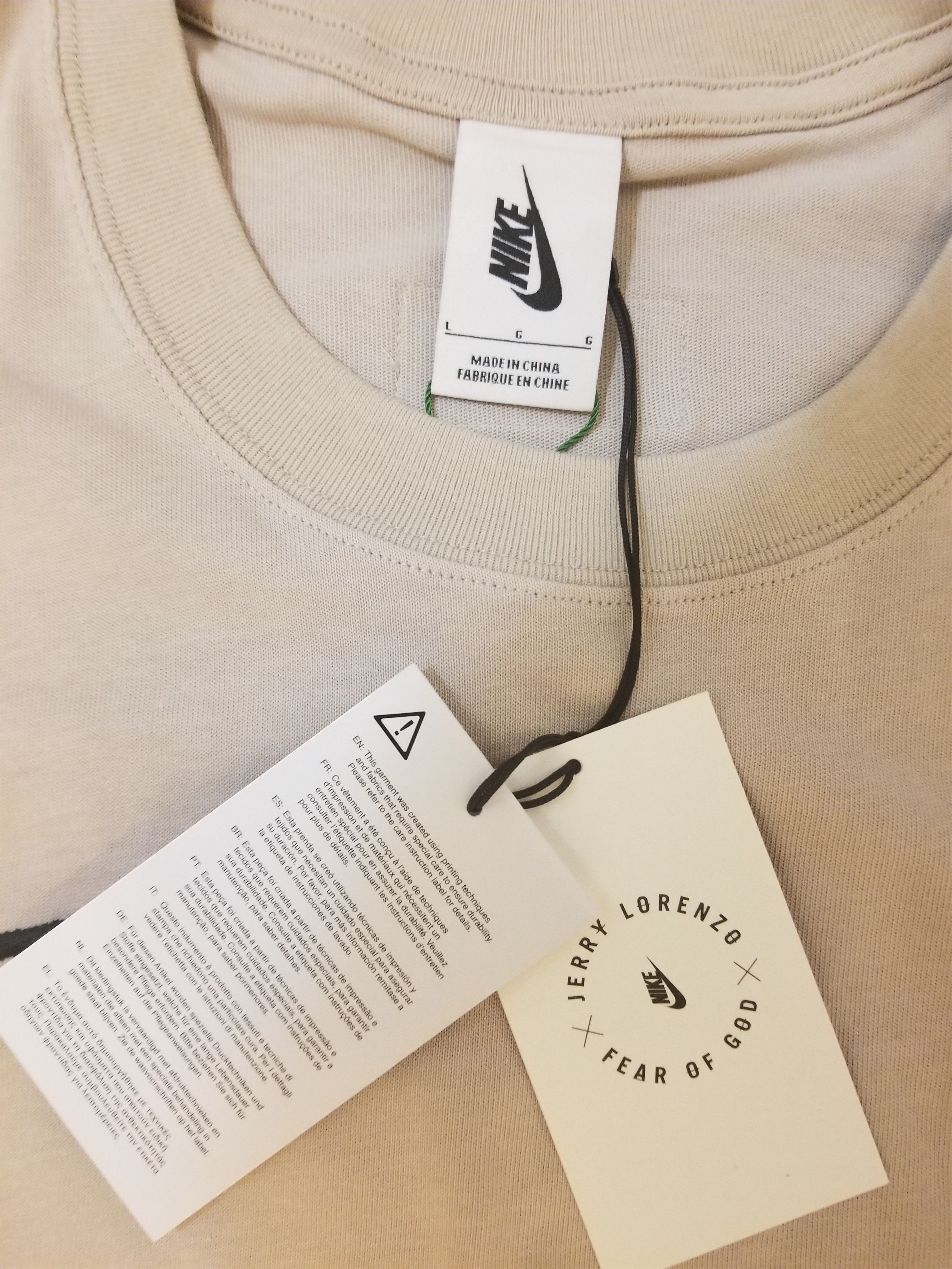 FEAR OF GOD Nike Warm Up T-Shirt Oatmeal