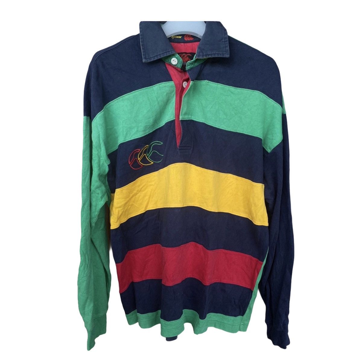 RARE VINTAGE CANTERBURY UGLY MULTICOLOR RUGBY SHIRT