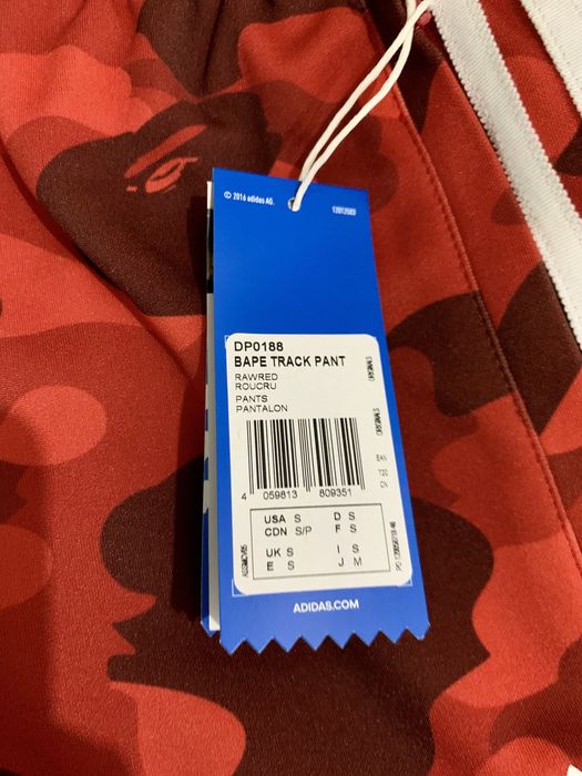 BAPE x adidas adicolor Track Pants Raw Red Men's - FW18 - US