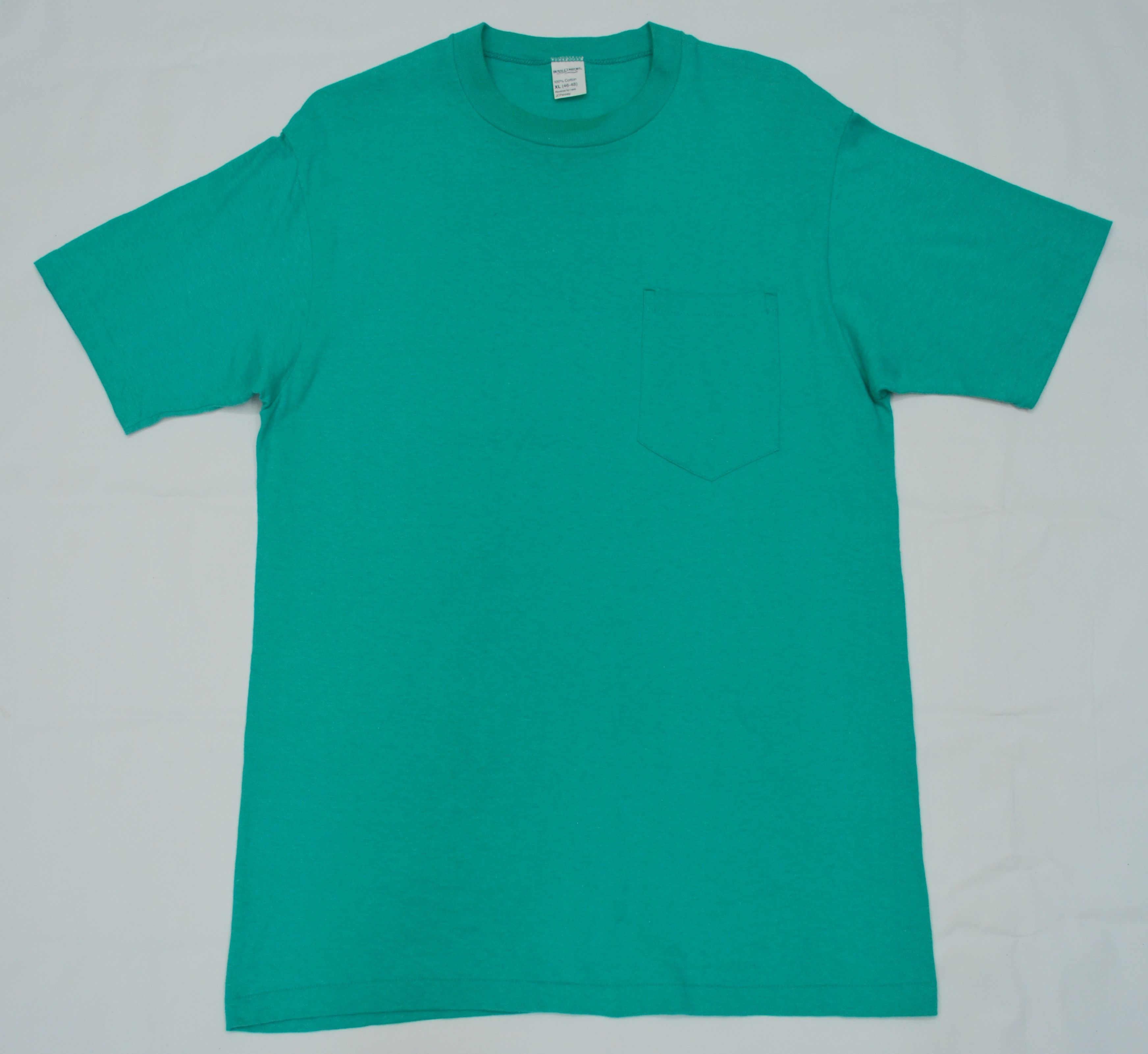 Vintage 90s JCPenney Royal Comfort Blank Pocket Tee Made In USA Size US L / EU 52-54 / 3 - 3 Thumbnail