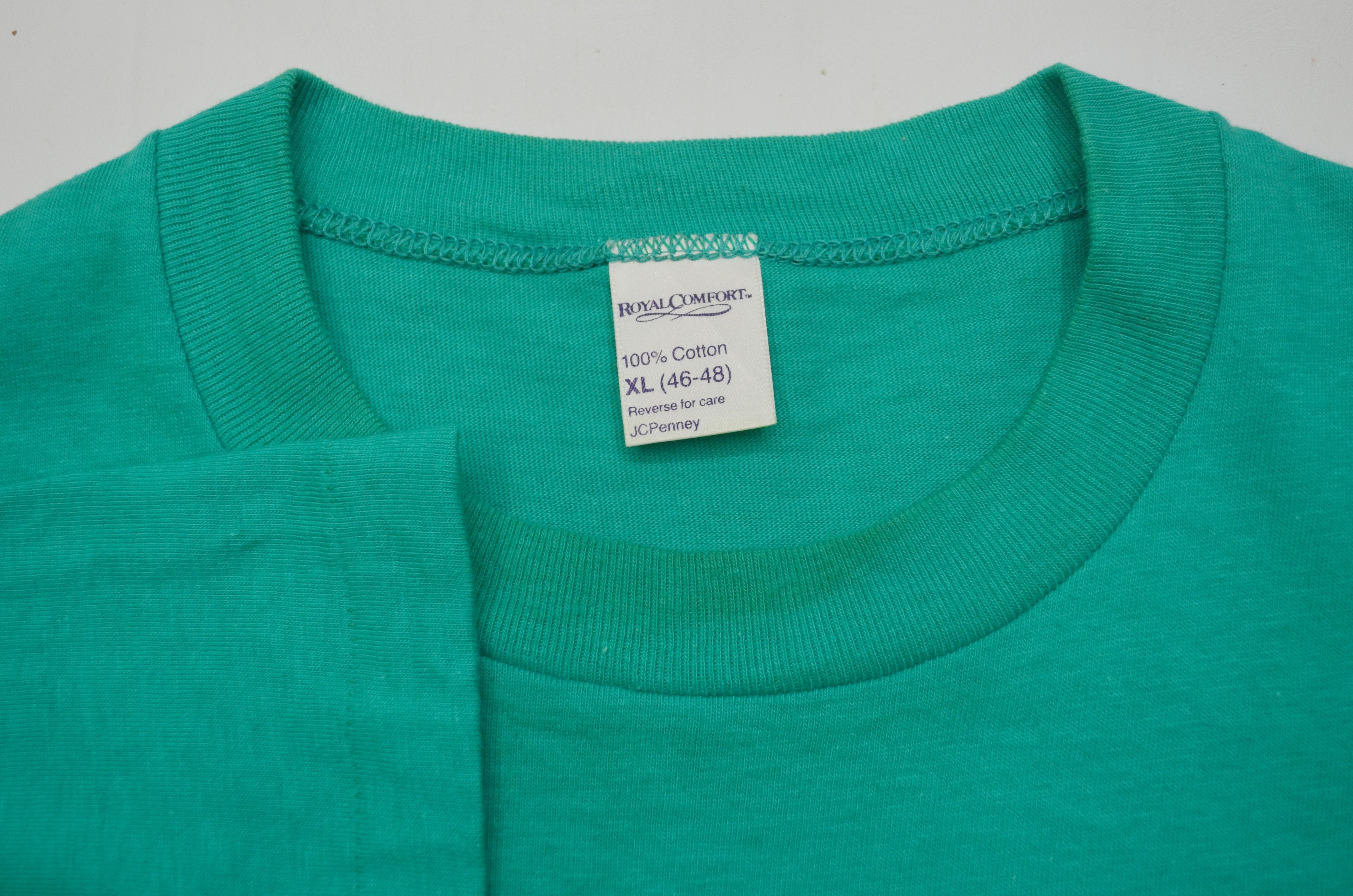 Vintage 90s JCPenney Royal Comfort Blank Pocket Tee Made In USA Size US L / EU 52-54 / 3 - 6 Thumbnail