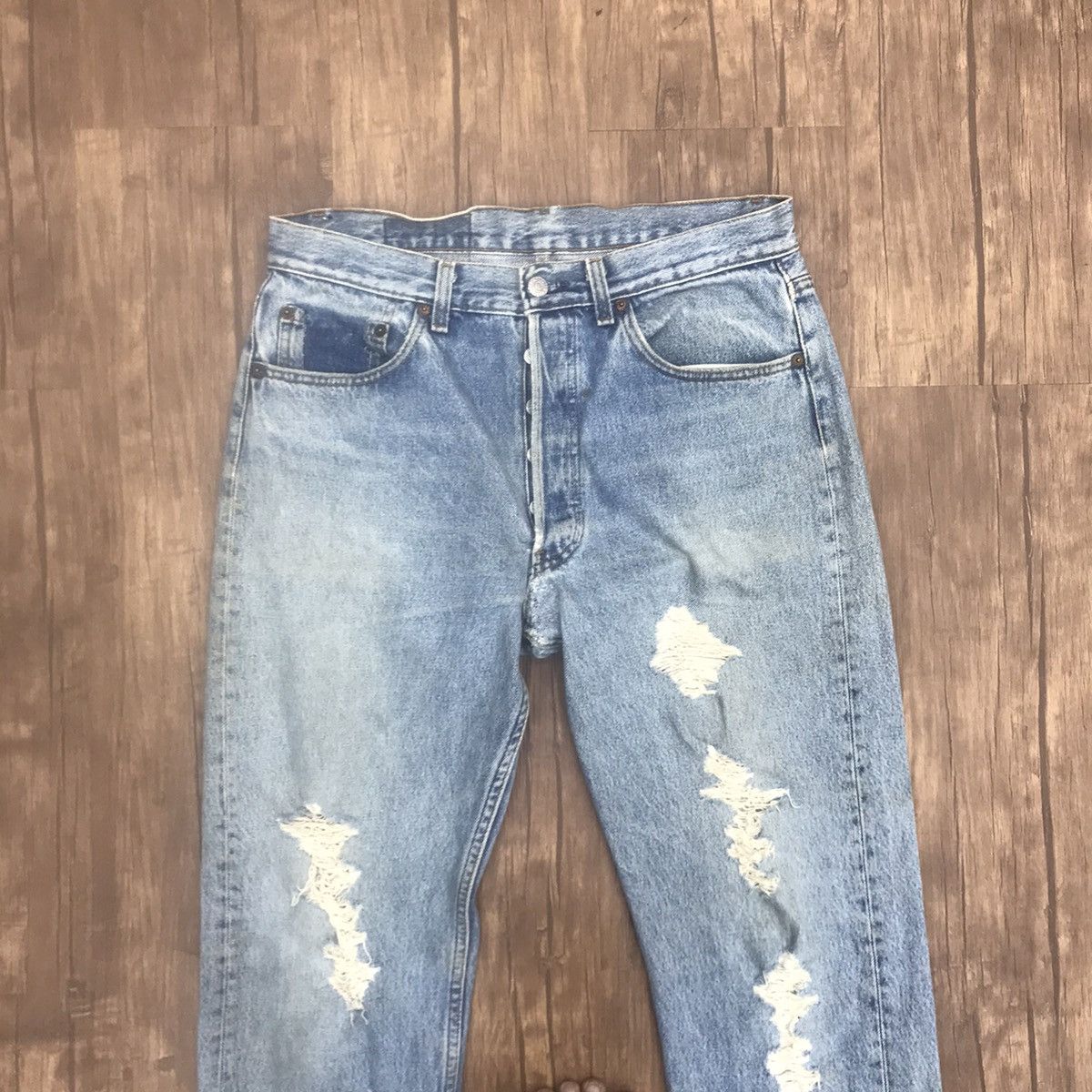 Levi's Vintage 90s Levis 501 Distressed Cobain Style Made in USA Size US 32 / EU 48 - 3 Thumbnail