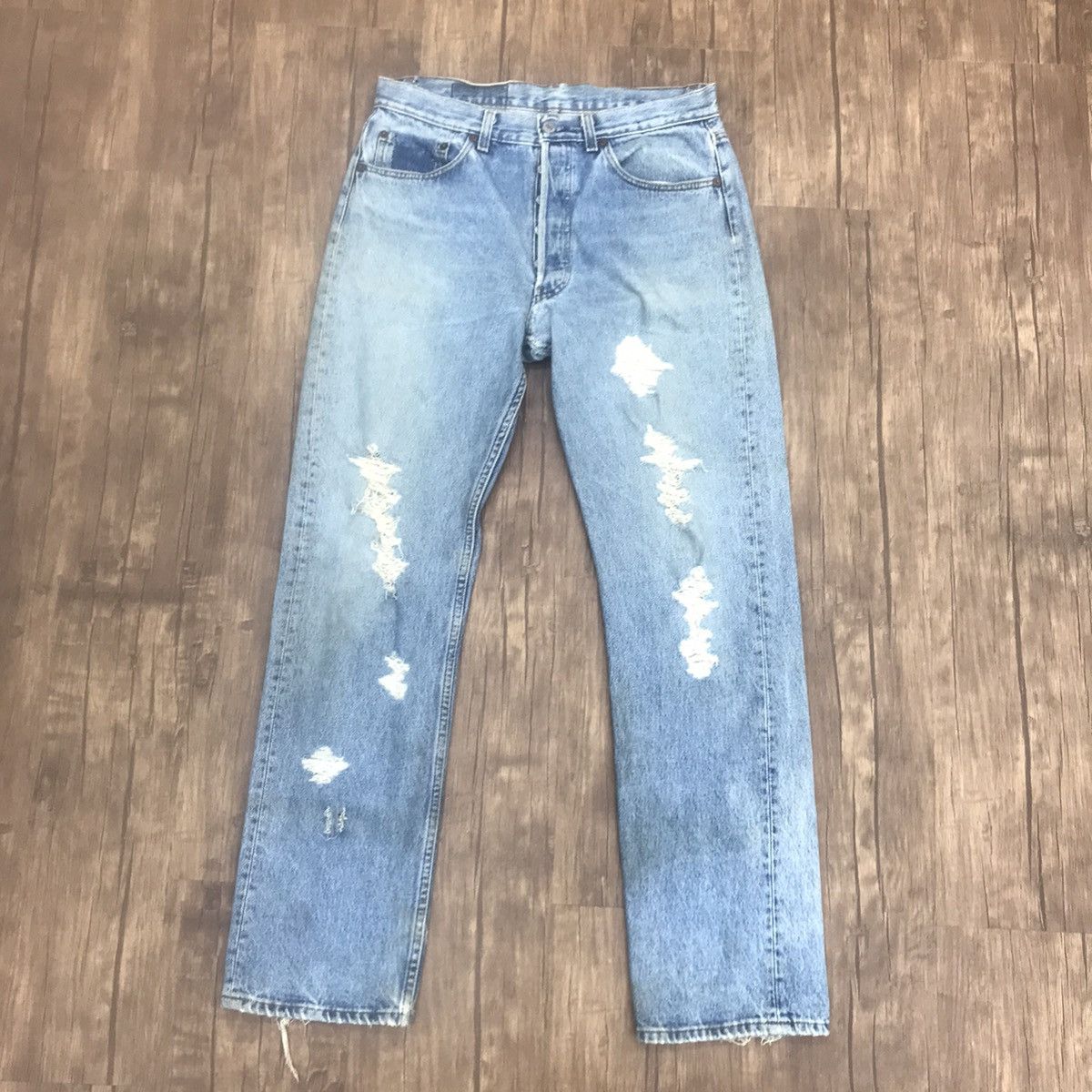 Levi's Vintage 90s Levis 501 Distressed Cobain Style Made in USA Size US 32 / EU 48 - 1 Thumbnail