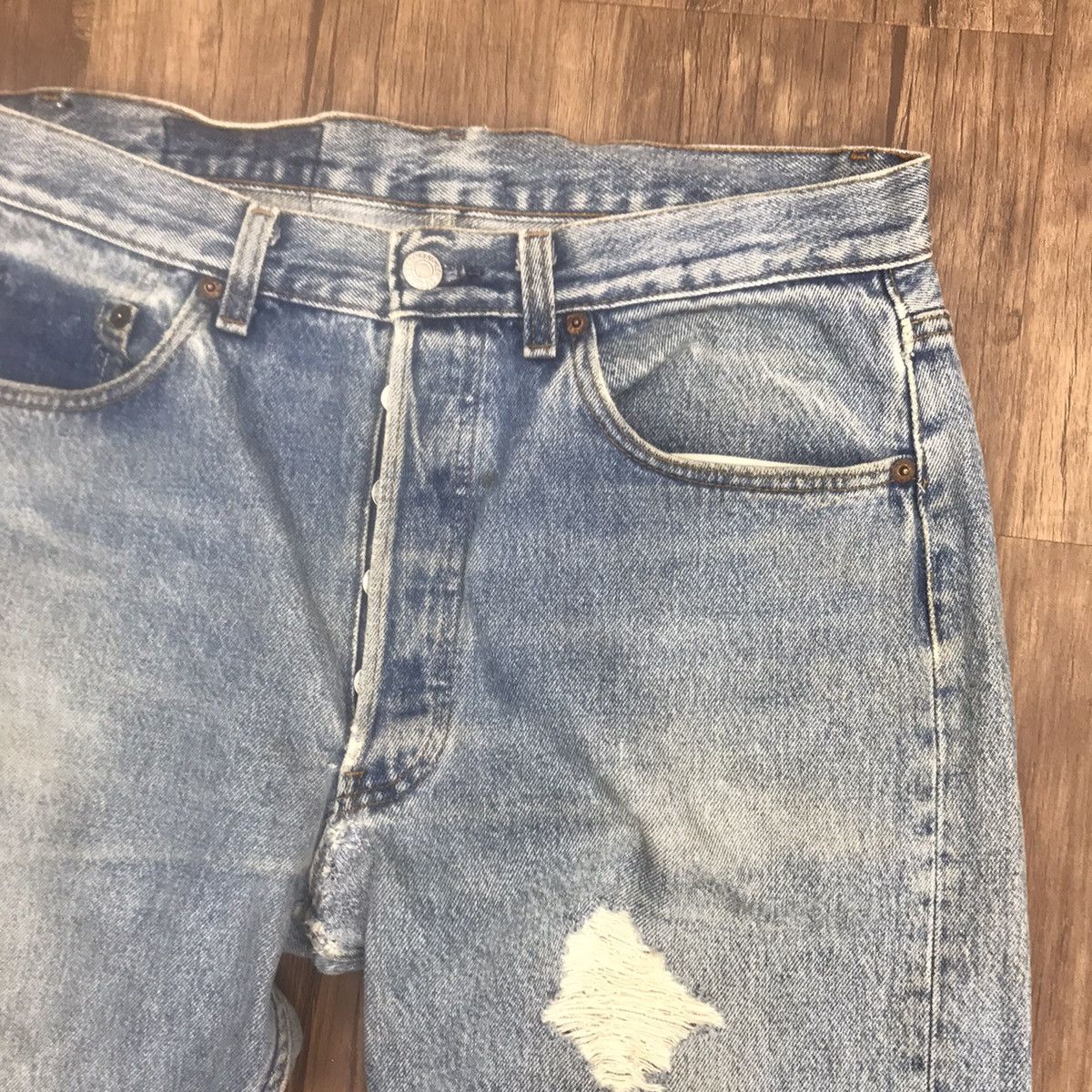 Levi's Vintage 90s Levis 501 Distressed Cobain Style Made in USA Size US 32 / EU 48 - 5 Thumbnail
