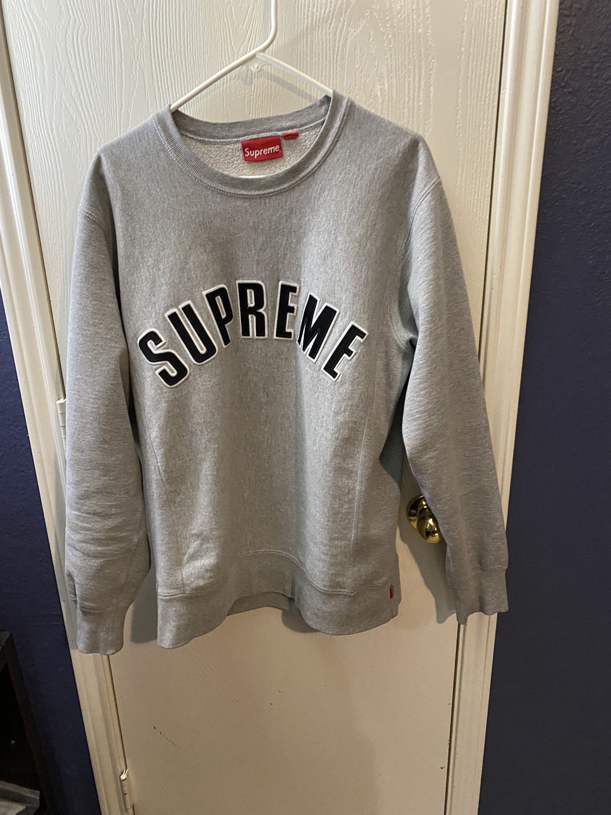 Supreme arc logo crewneck ash gray fw15 Sweatshirts Hoodies
