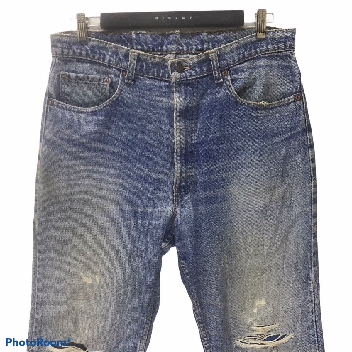 Levi's Vintage Levis 517 Flare Jeans Distressed USA Size US 35 - 3 Thumbnail