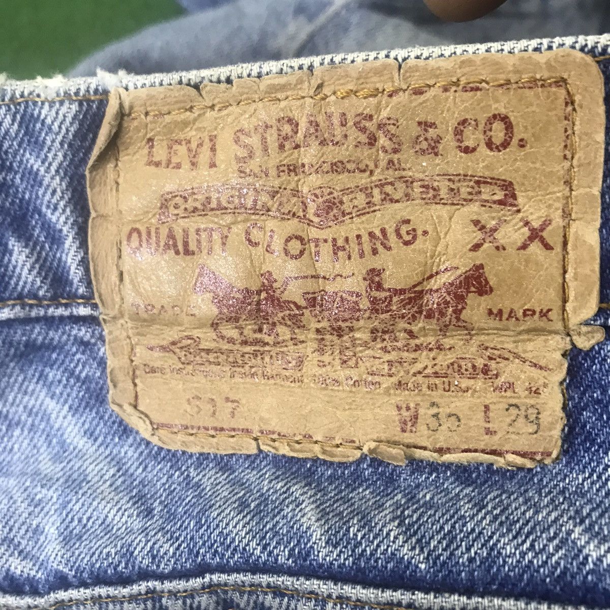 Levi's Vintage Levis 517 Flare Jeans Distressed USA Size US 35 - 20 Thumbnail