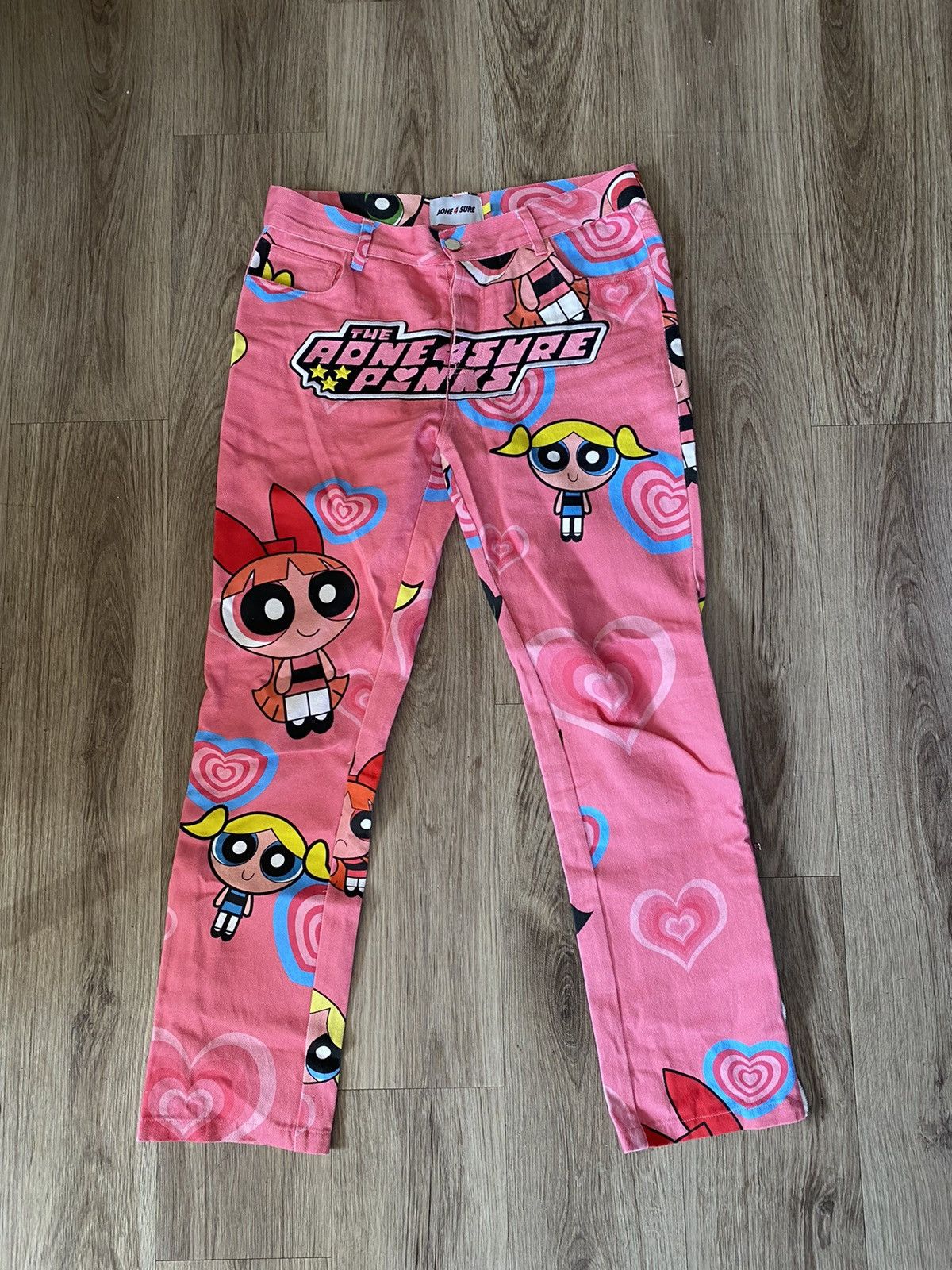 Custom Power Puff Girls Zip Flare Pants | Grailed