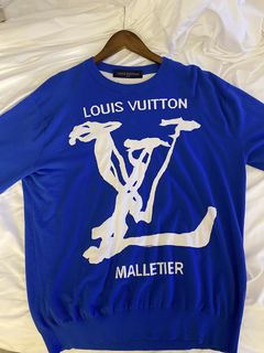Louis Vuitton LVM Intarsia T Shirt Mens Medium Blue Jacquard Sold Out Rare