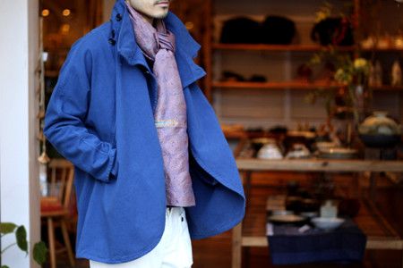 Blue Blue Japan Mantle Coat (Indigo; Dry Chino) Size US M / EU 48-50 / 2 - 1 Thumbnail