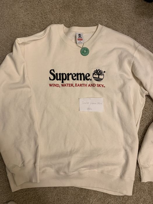 Supreme Supreme x Timberland Crewneck Cream Natural XL | Grailed