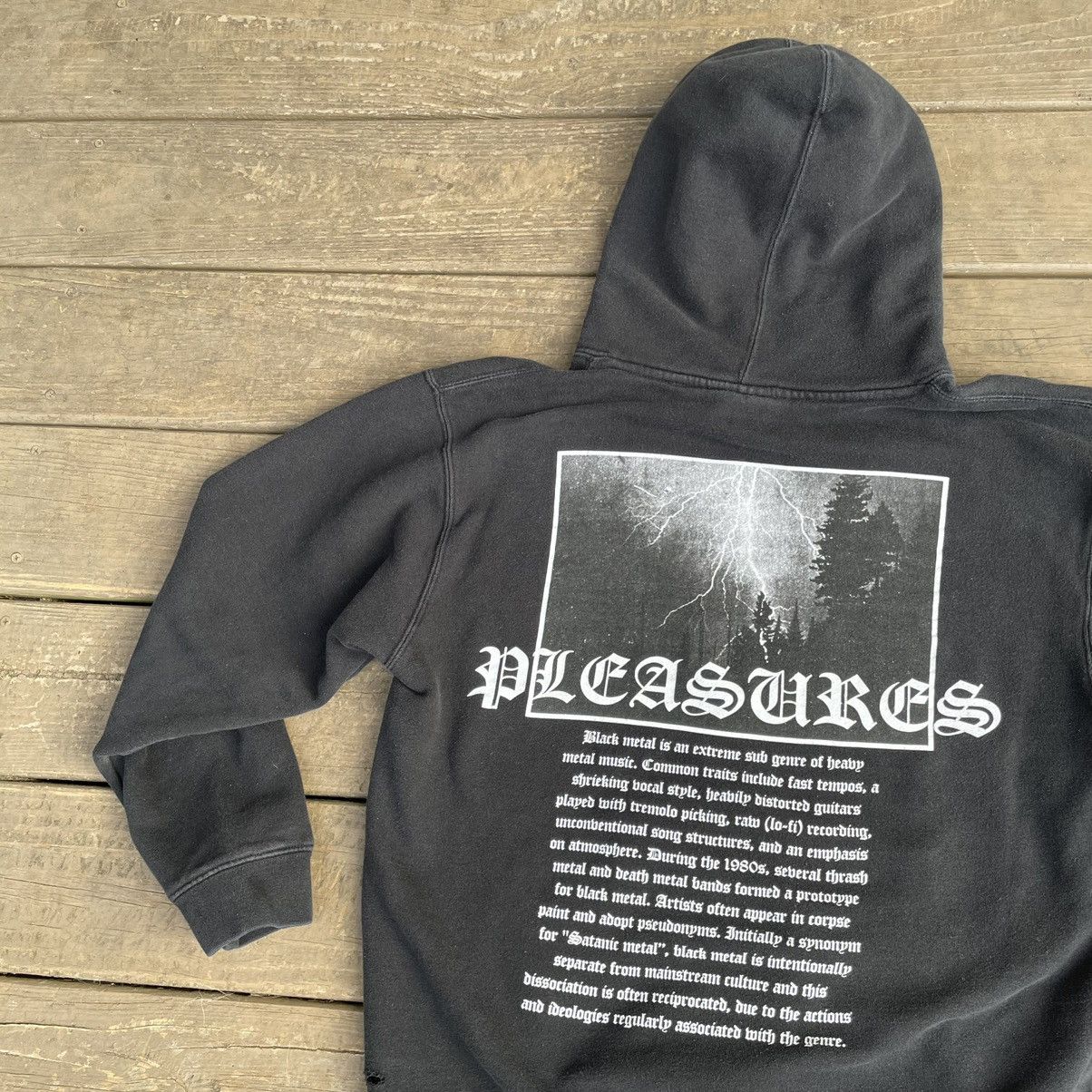 Pleasures black metal hoodie hotsell