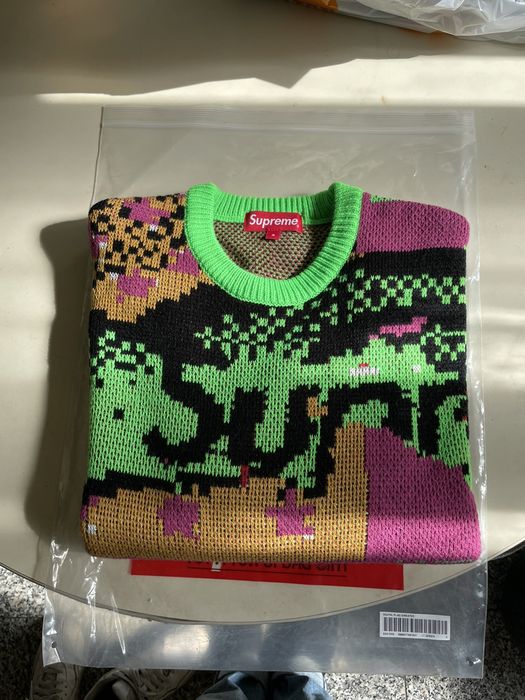 Supreme Digital Flag Sweater 'Light Green'