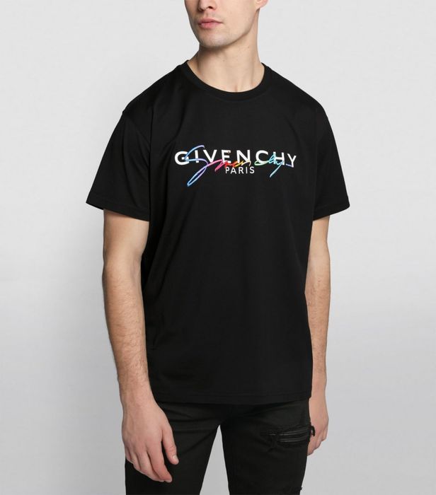 Mens Givenchy black Rainbow Signature Logo T-Shirt