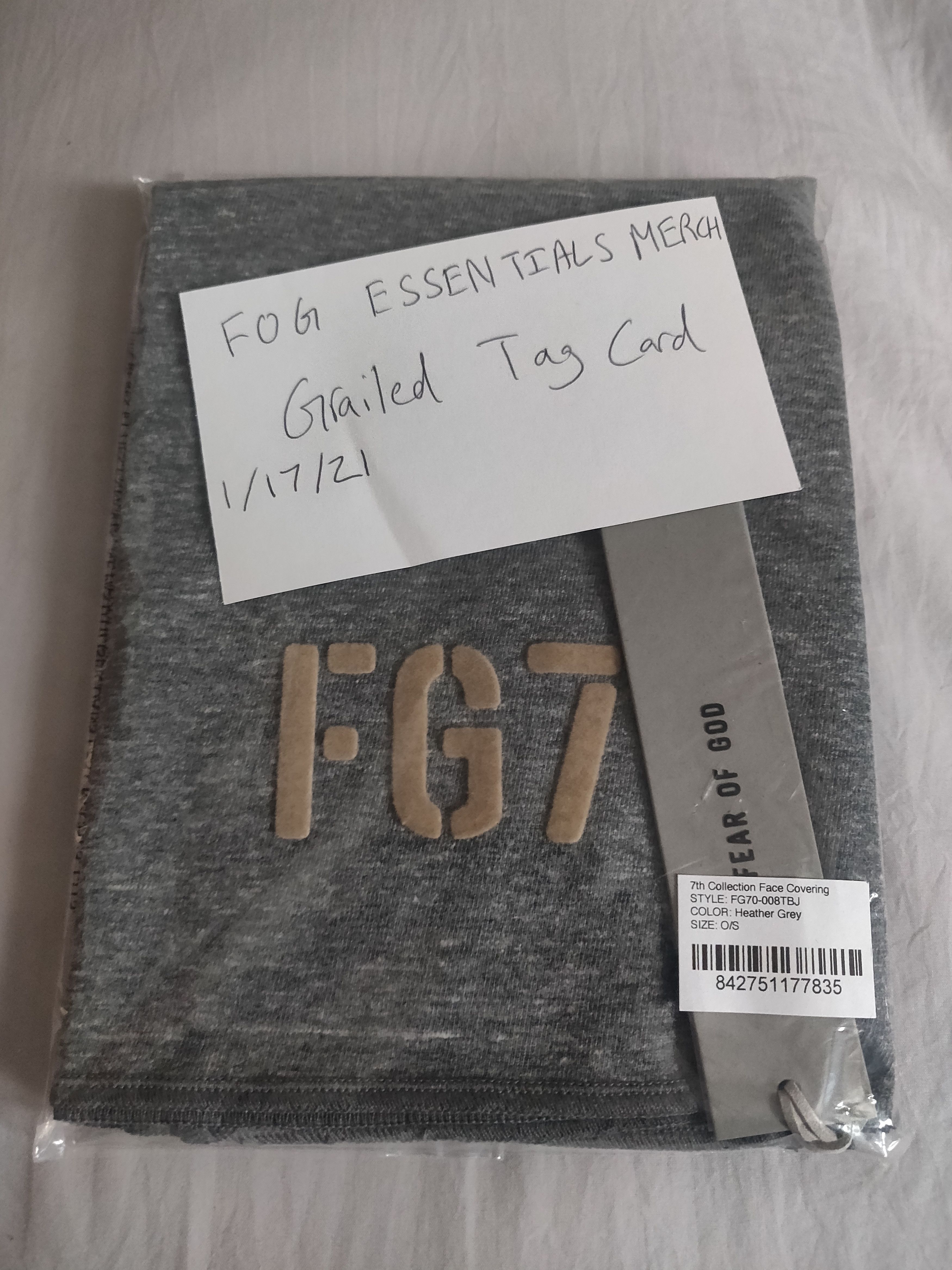 Fear of God Mask Face Covering Scarf Seventh Collection Grey | Grailed 