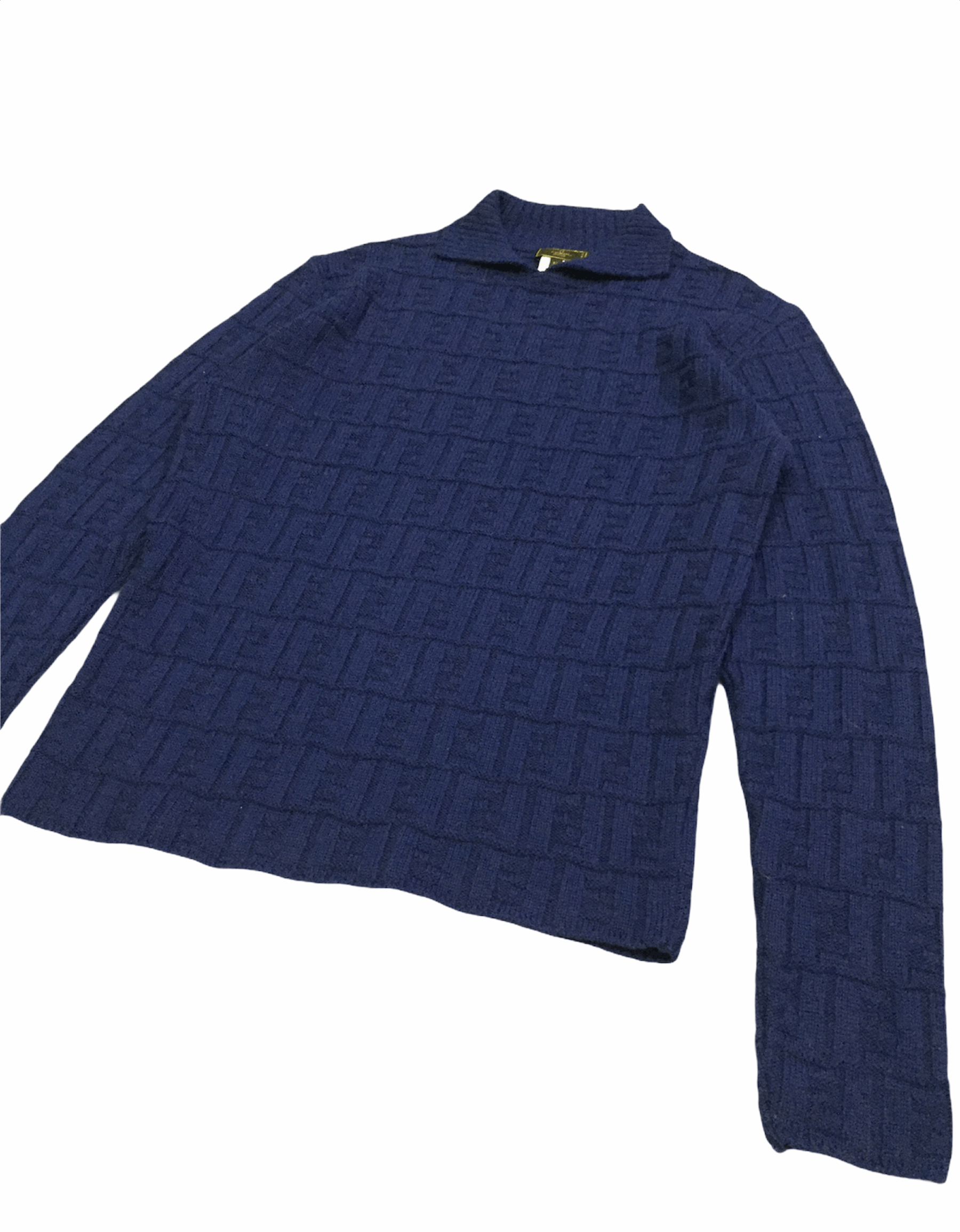 Fendi 90's FENDI Blue Monogram Logo knit Size US M / EU 48-50 / 2 - 2 Thumbnail