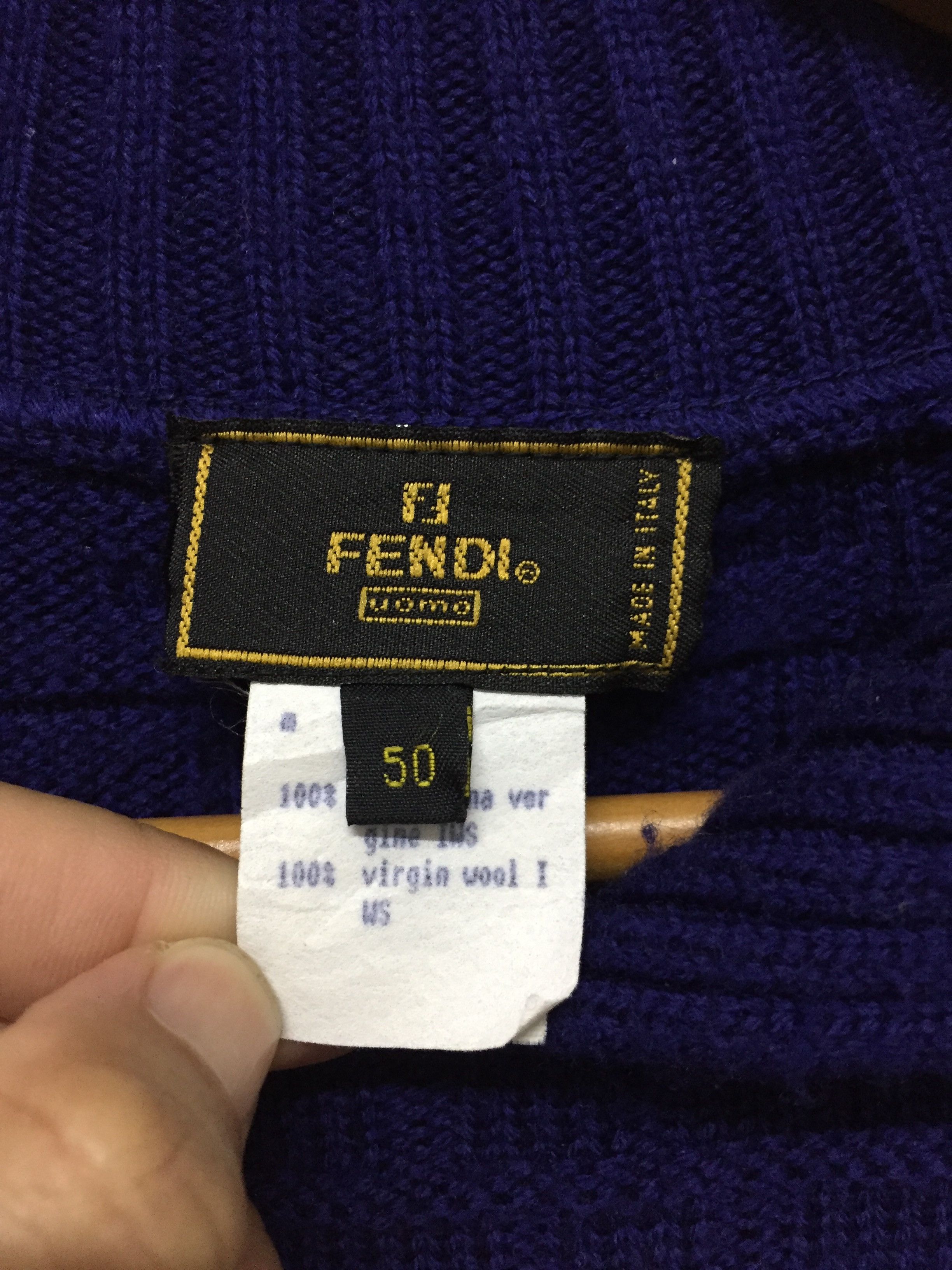 Fendi 90's FENDI Blue Monogram Logo knit Size US M / EU 48-50 / 2 - 12 Thumbnail