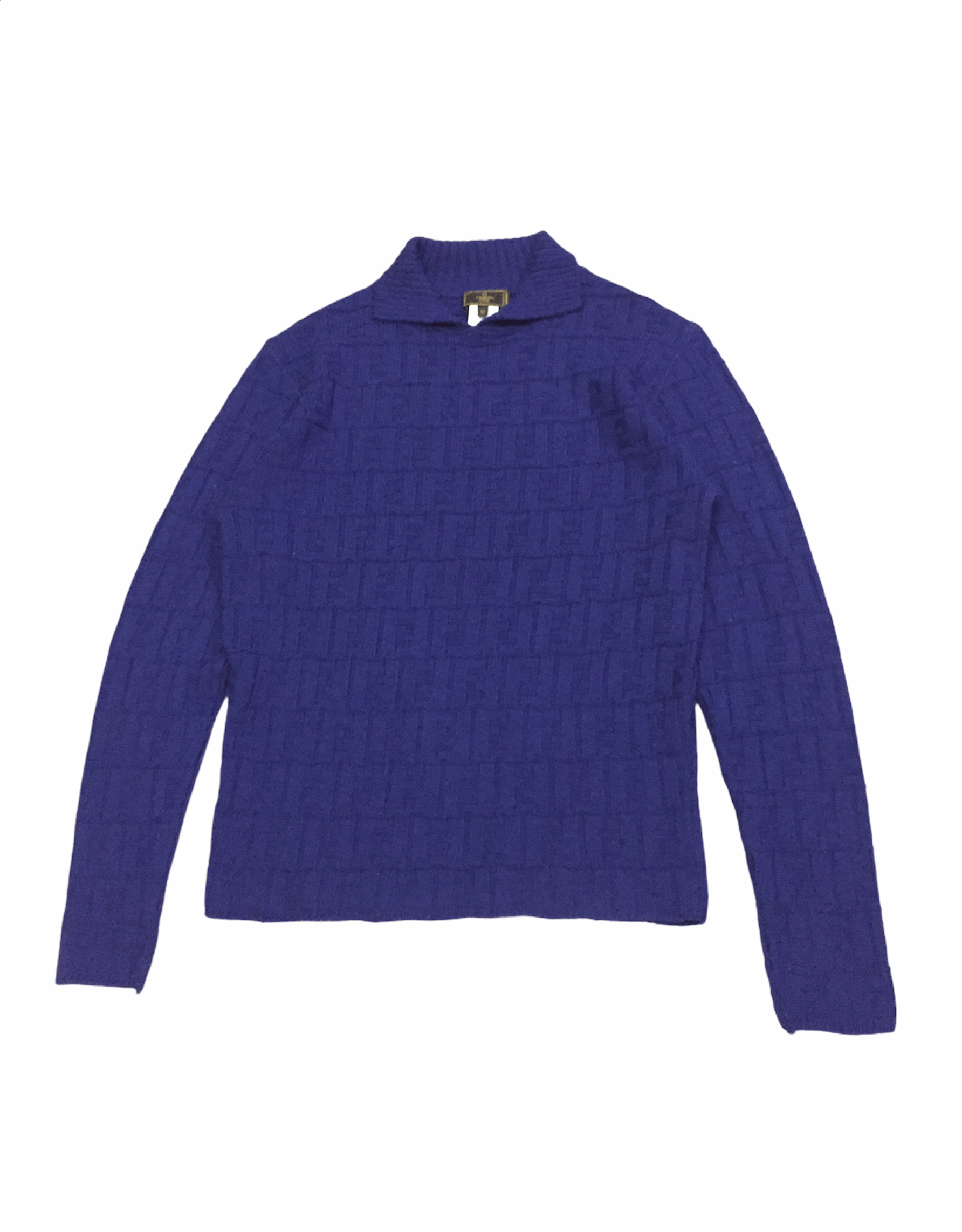 Fendi 90's FENDI Blue Monogram Logo knit Size US M / EU 48-50 / 2 - 3 Thumbnail