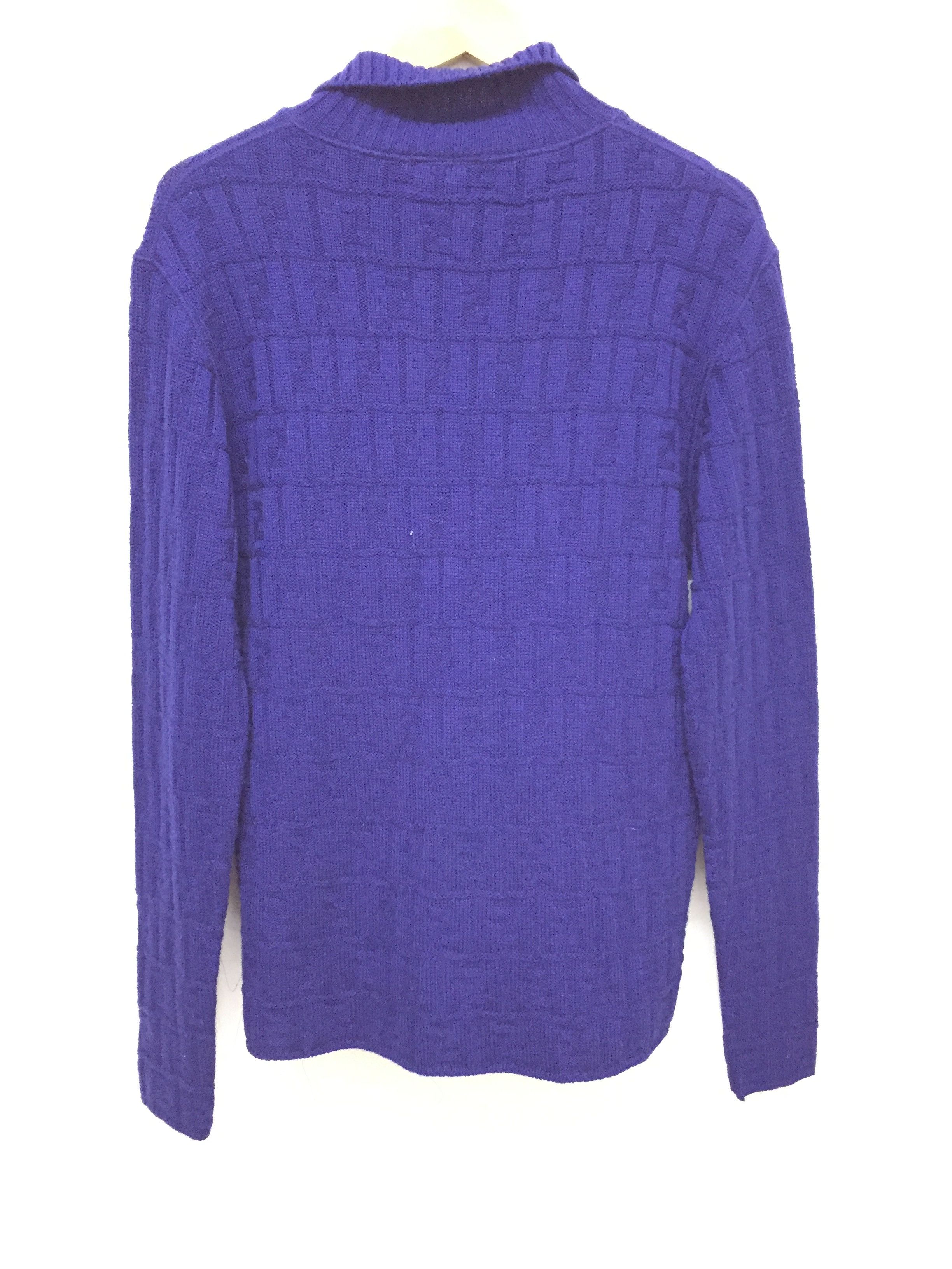 Fendi 90's FENDI Blue Monogram Logo knit Size US M / EU 48-50 / 2 - 10 Thumbnail