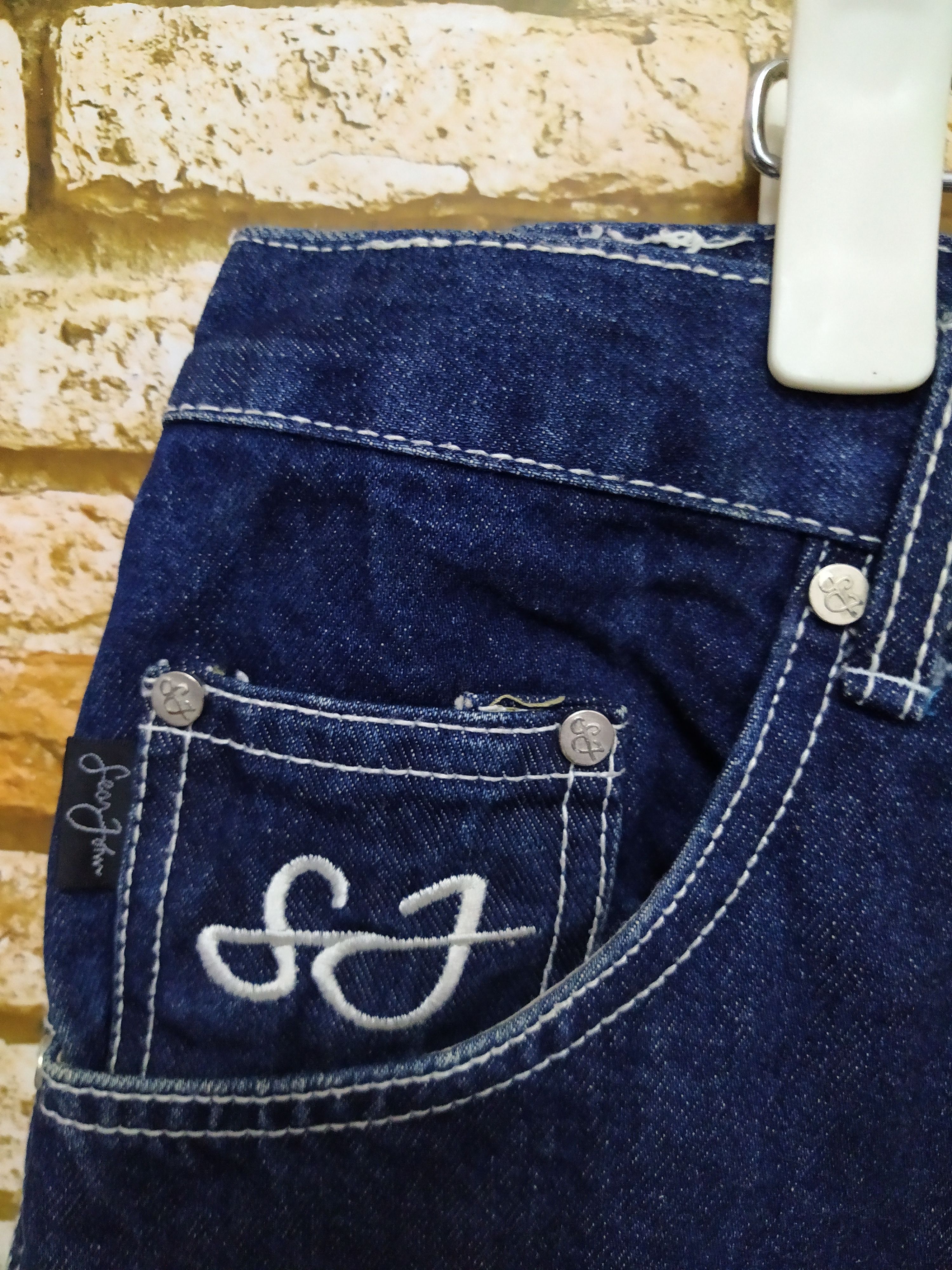 Sean John × Vintage 90s SEAN JOHN CARPENTER BAGGY DENIM (B876) Size US 37 - 7 Thumbnail