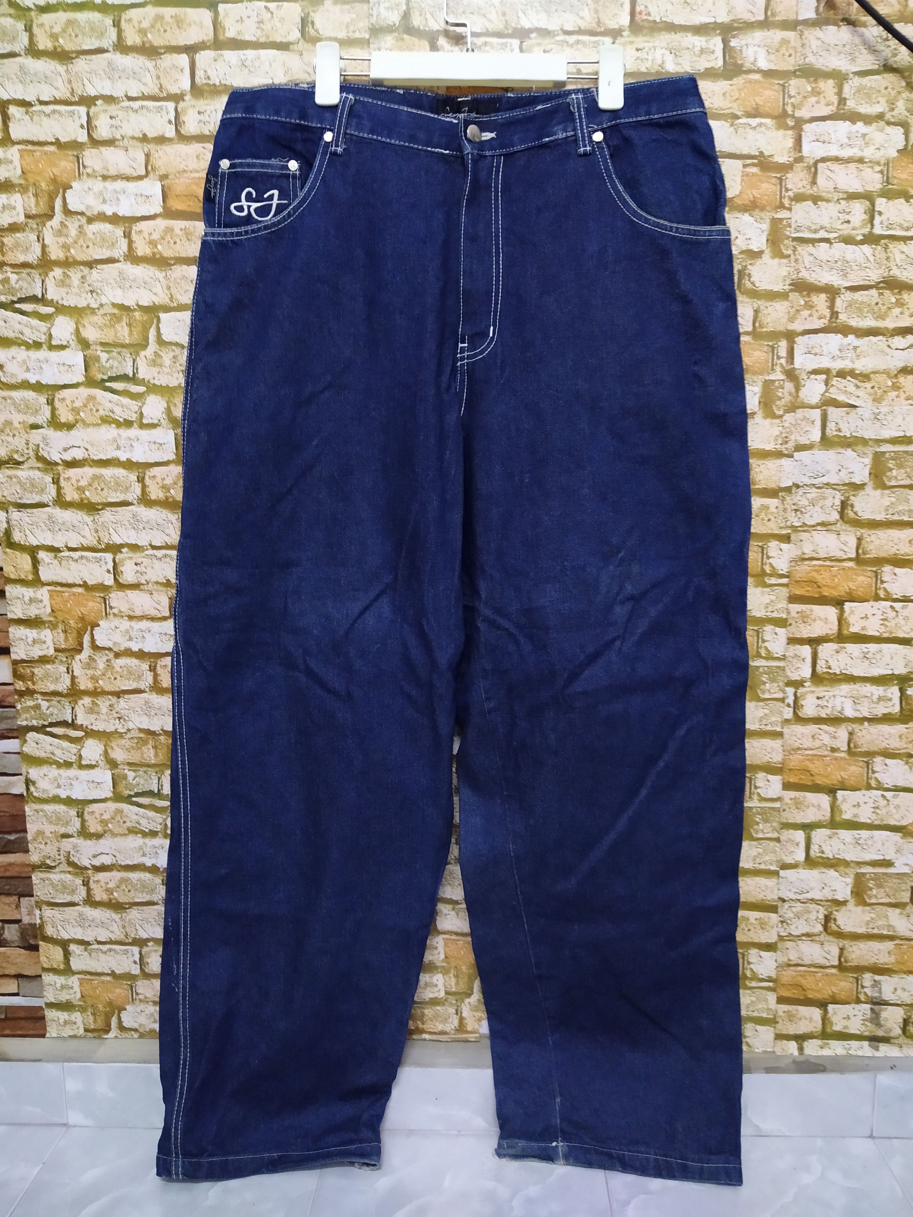 Sean John × Vintage 90s SEAN JOHN CARPENTER BAGGY DENIM (B876) Size US 37 - 6 Thumbnail