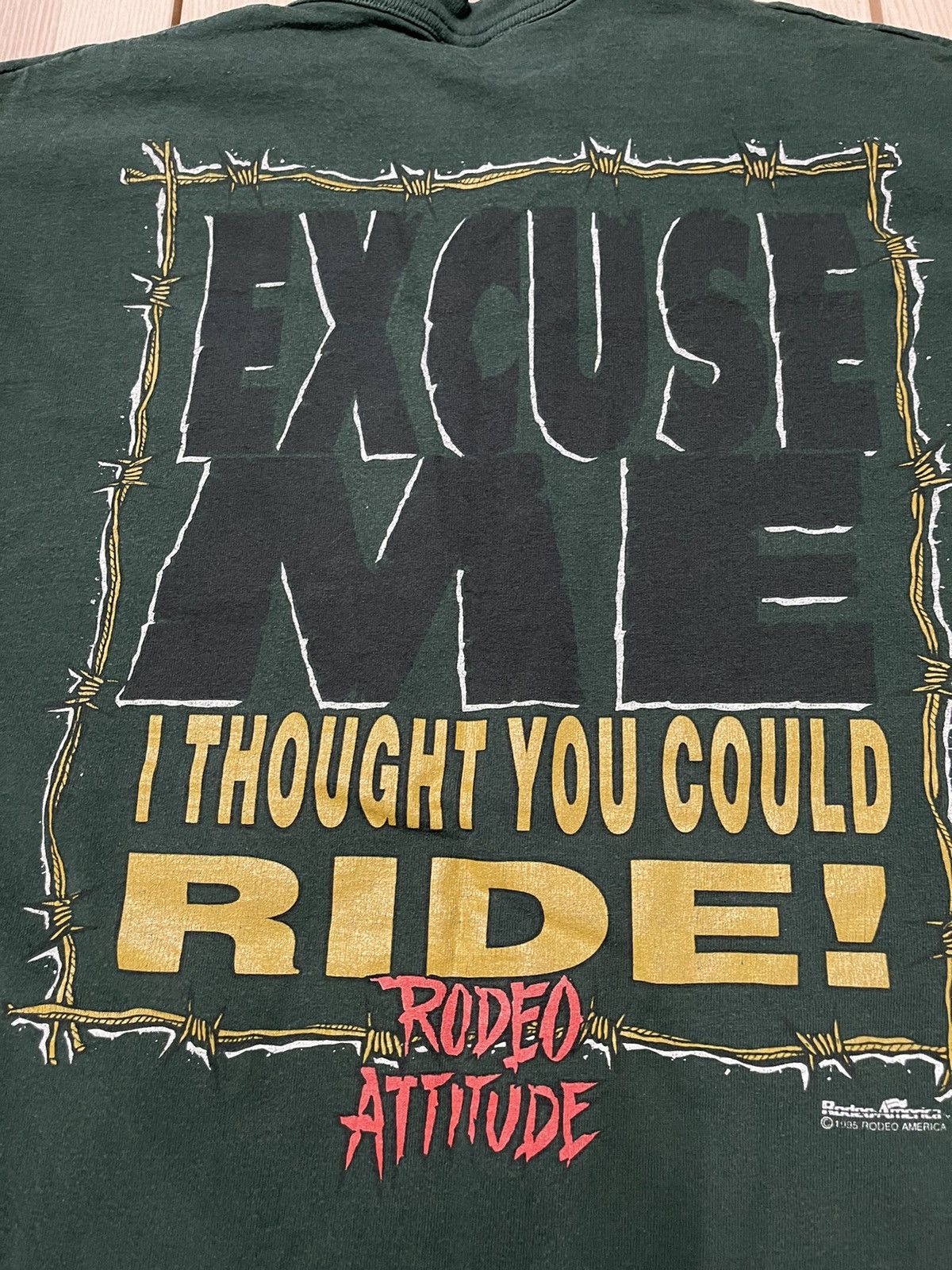 Fruit Of The Loom × Vintage Vintage 1995 Rodeo Attitude Thought You Could Ride Shirt Size US L / EU 52-54 / 3 - 9 Thumbnail
