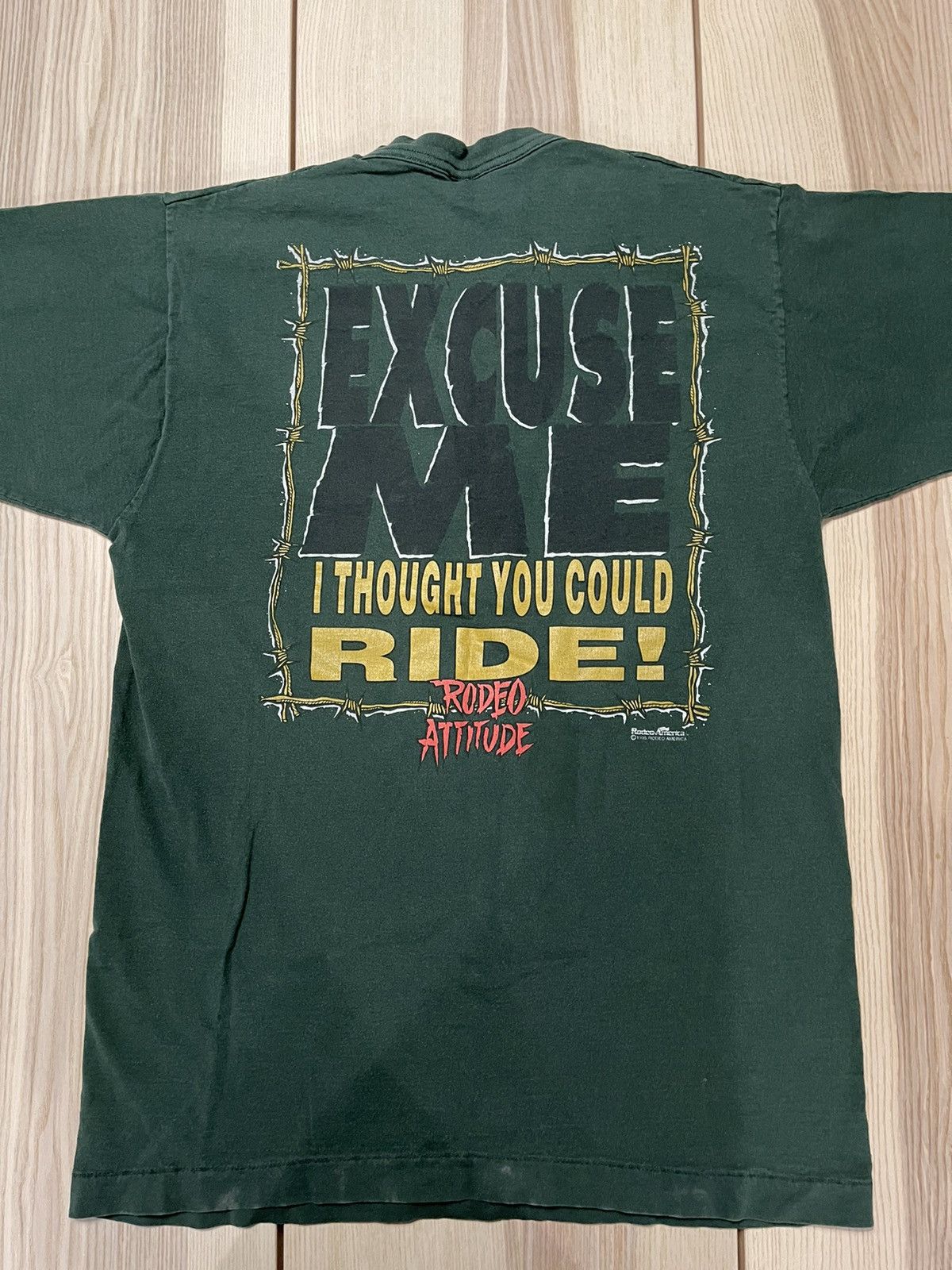 Fruit Of The Loom × Vintage Vintage 1995 Rodeo Attitude Thought You Could Ride Shirt Size US L / EU 52-54 / 3 - 8 Thumbnail