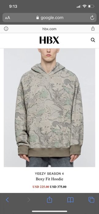 Yeezy Season YEEZY Season 4 Camo Boxy Fit Hoodie | Grailed