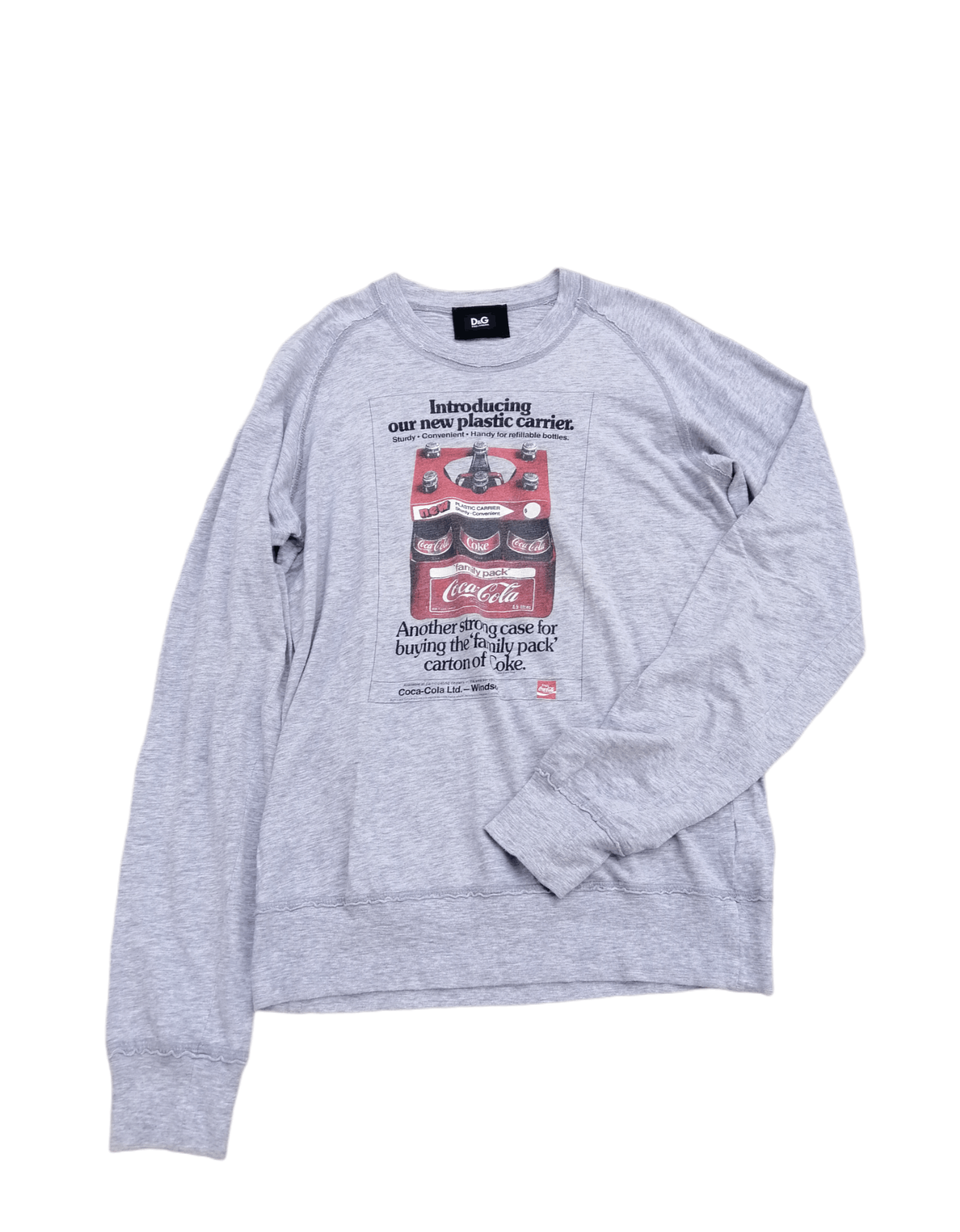 T-shirt Dolce & Gabbana X Coca-Cola – Taille 56, Gris, Manches Longues, Coton