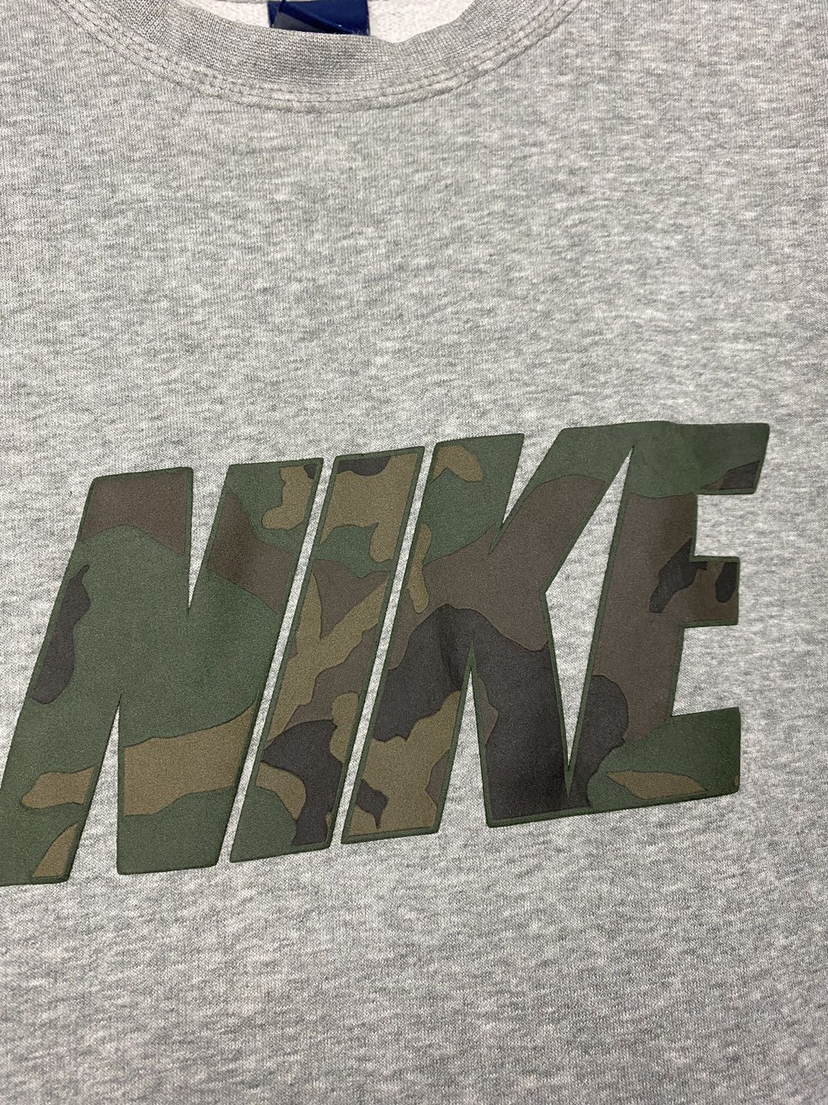 Nike × Vintage Nike spell out sweatshirt grey camo vintage style Size US XL / EU 56 / 4 - 3 Thumbnail