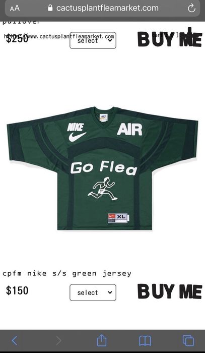 Nike CPFM x Nike 'Go Flea' S/S Green Football Jersey | Grailed